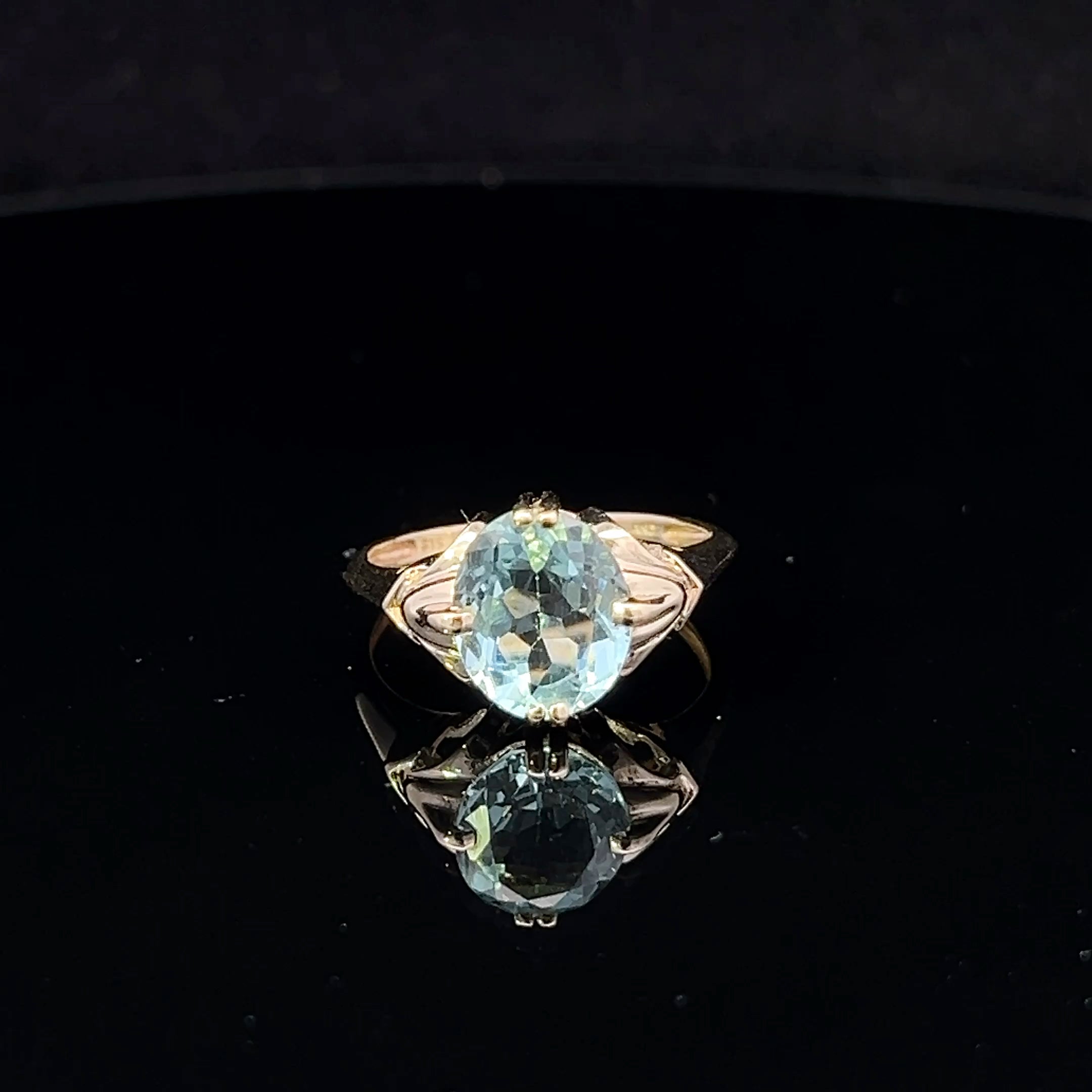 Elisabeth 14K Yellow Gold Oval Aquamarine Topaz Ring