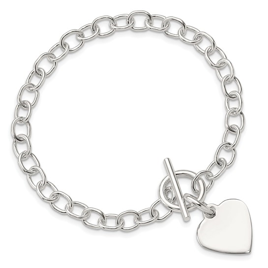 Sterling Silver Irene Heart Toggle Bracelet