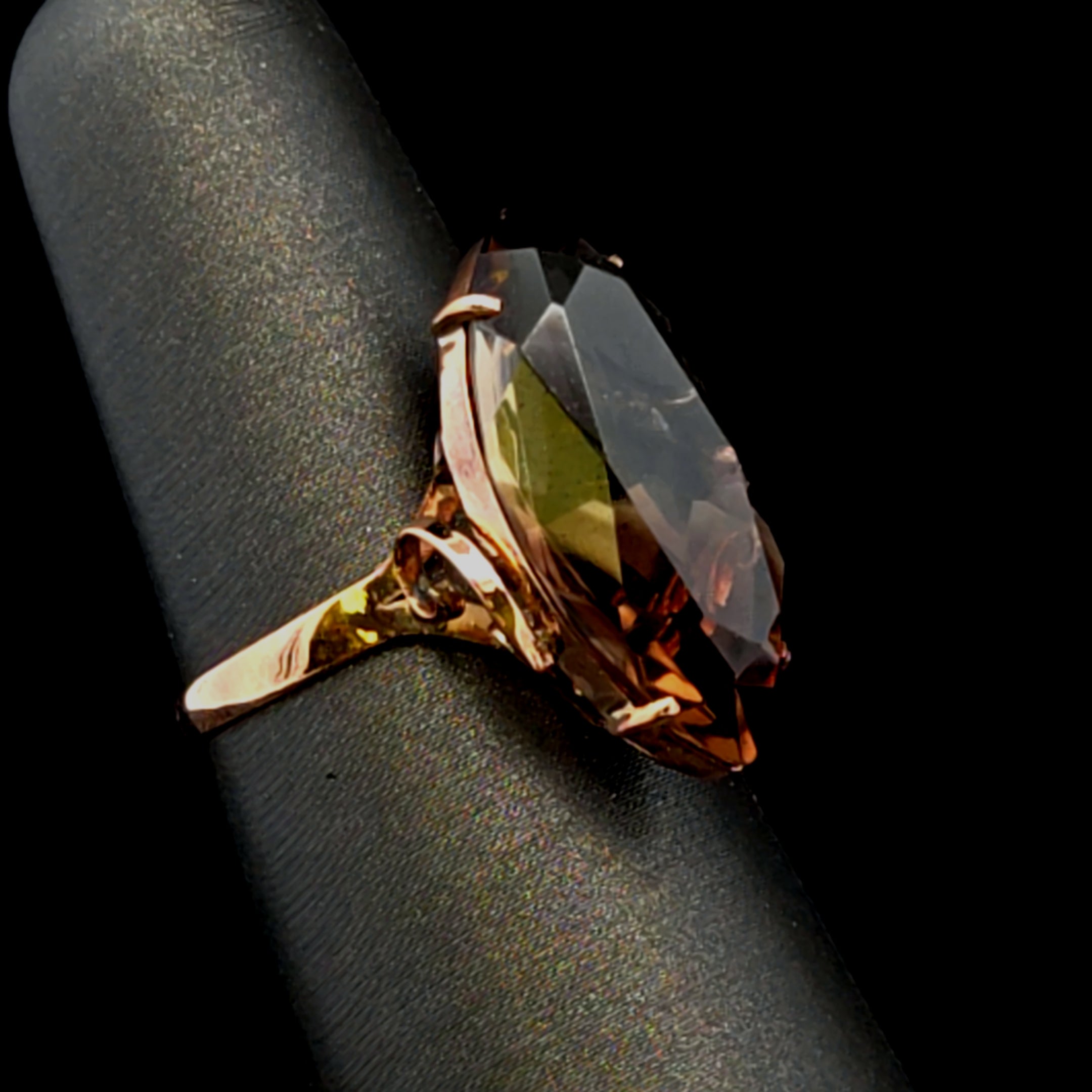 Brooklyn 10K Yellow Gold Ring with Marquise Smokey Quartz
