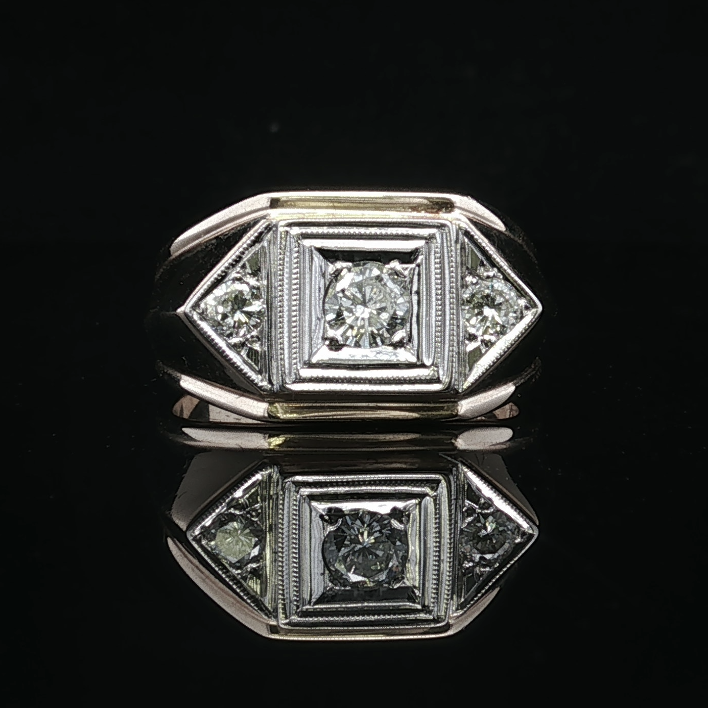 Alec Three Diamond Ring in 14K Yellow Gold