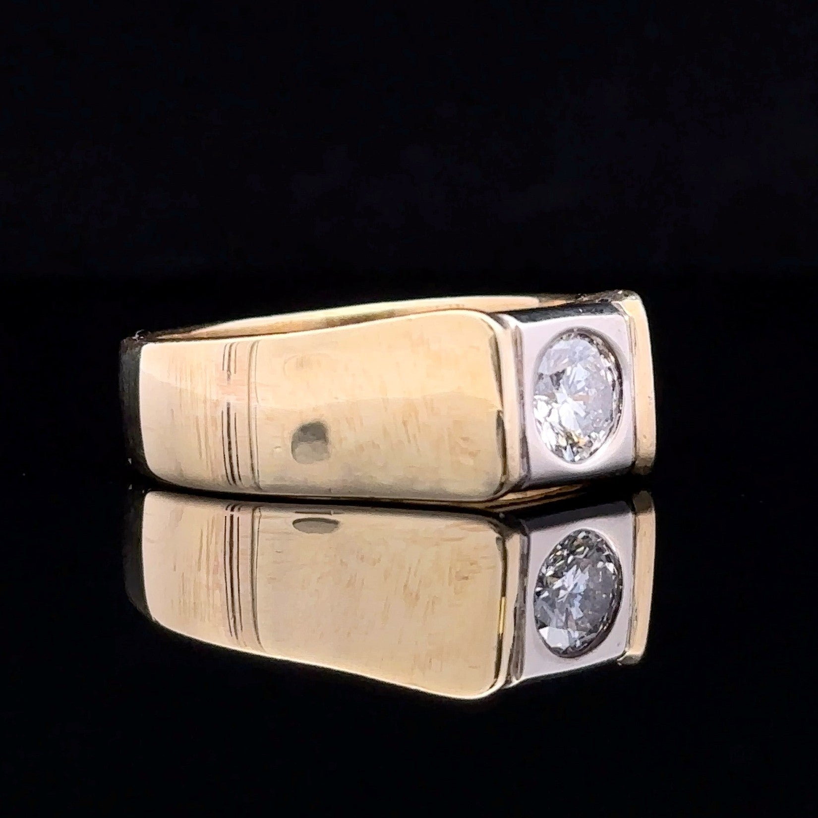 Marc 18K Two-Tone .91 Ct. Bezel Set Diamond Ring