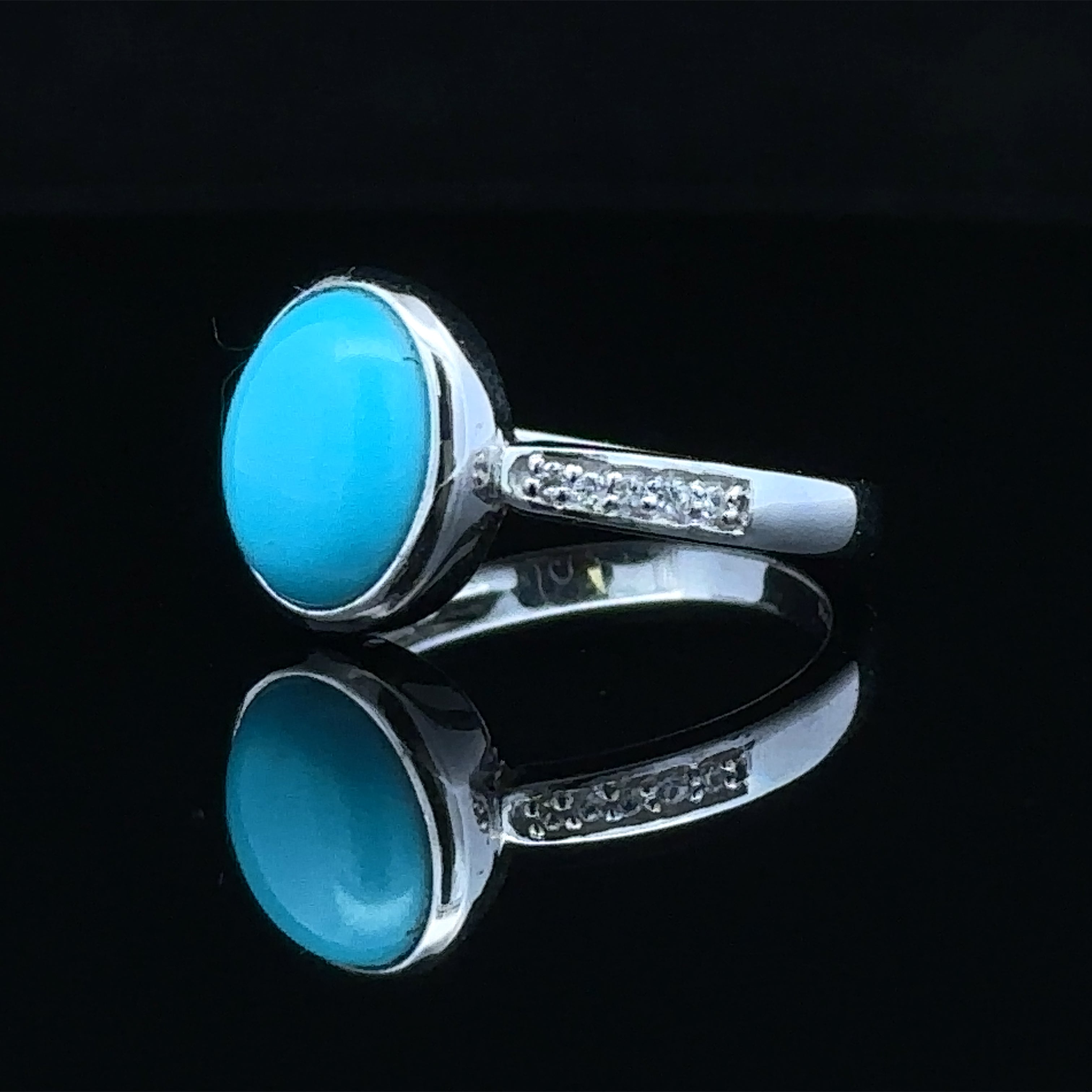 Adeline contemporary ring with turquoise
