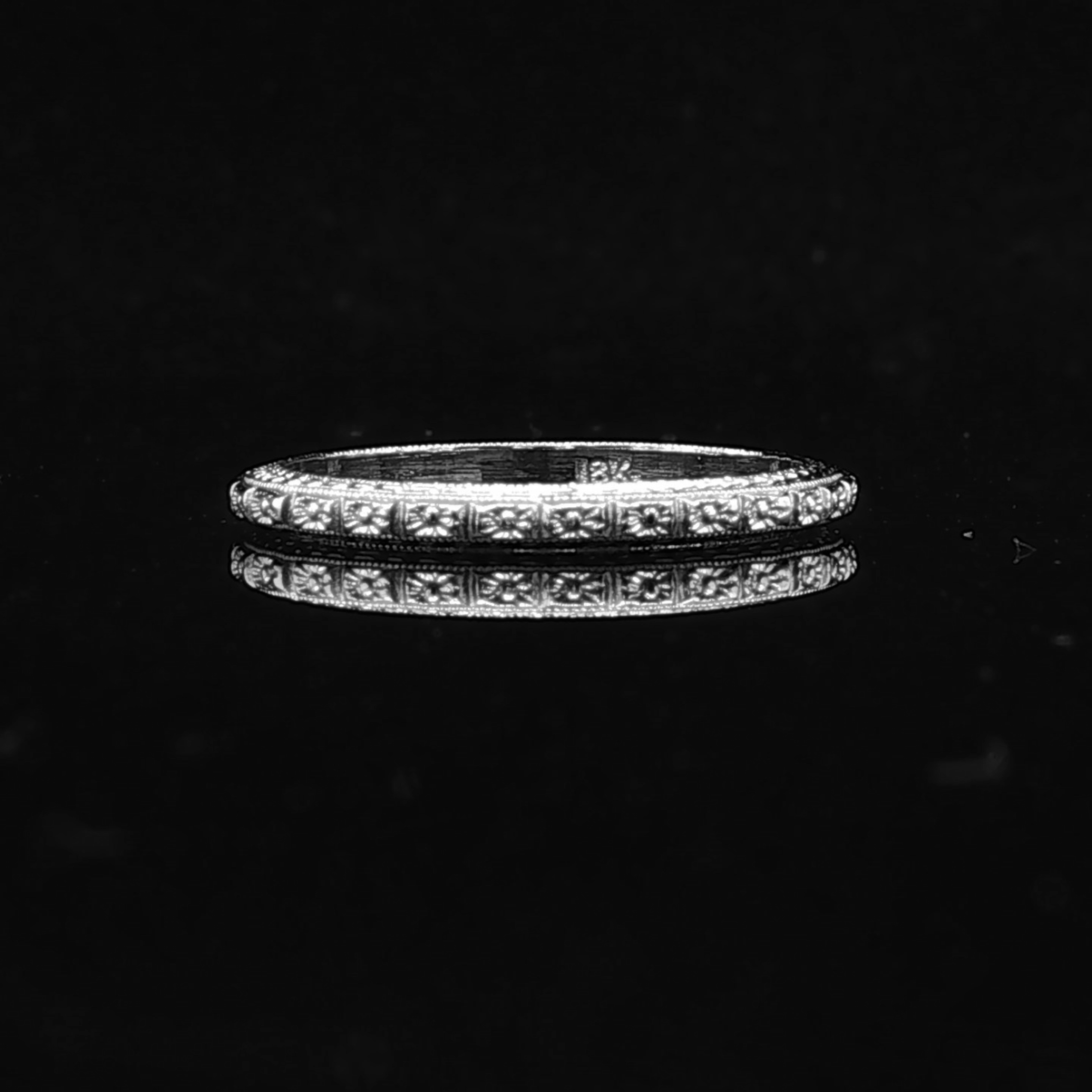 Miriam 18K White Gold Vintage Wedding Band