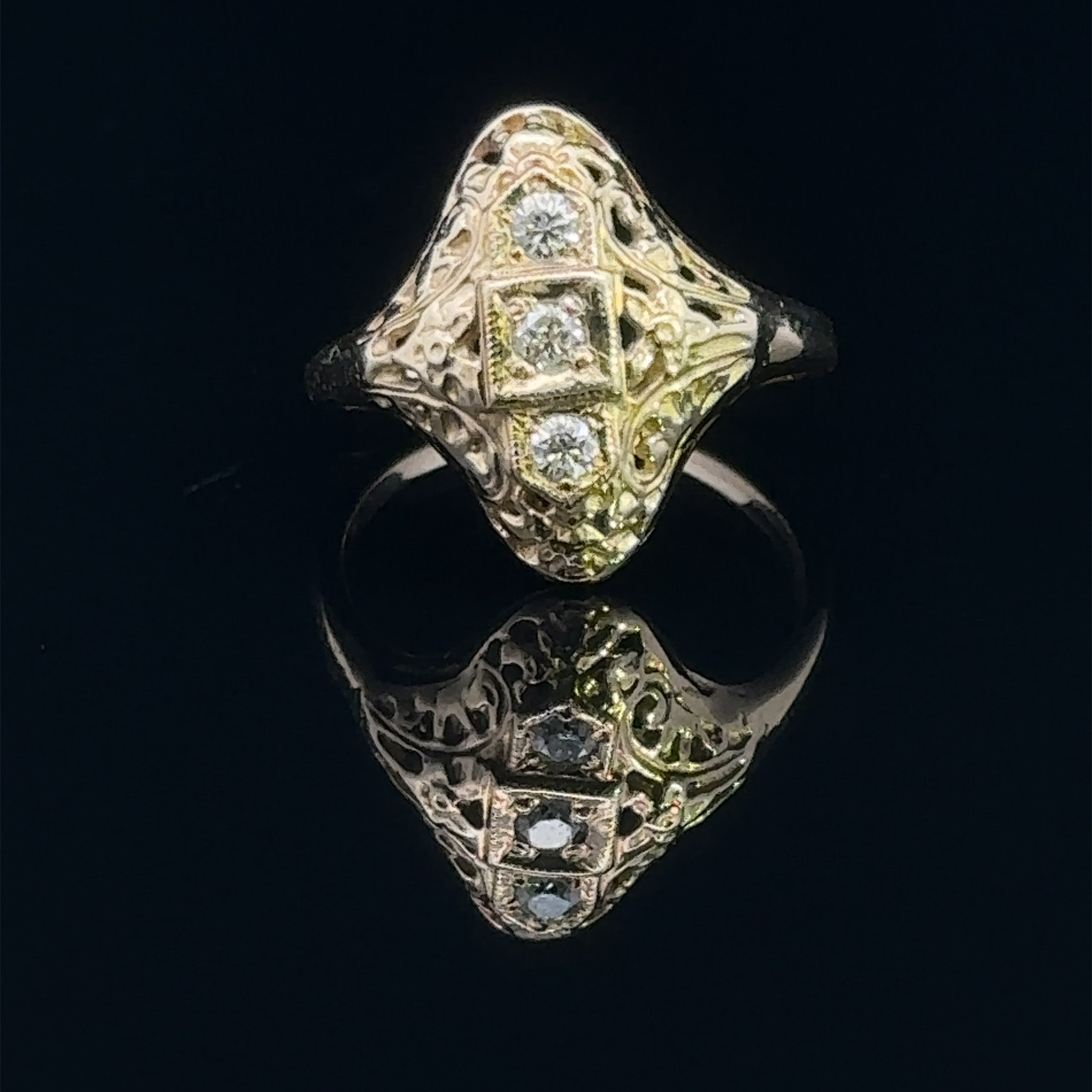 Mariana 14KY Shield Diamond Fashion Ring