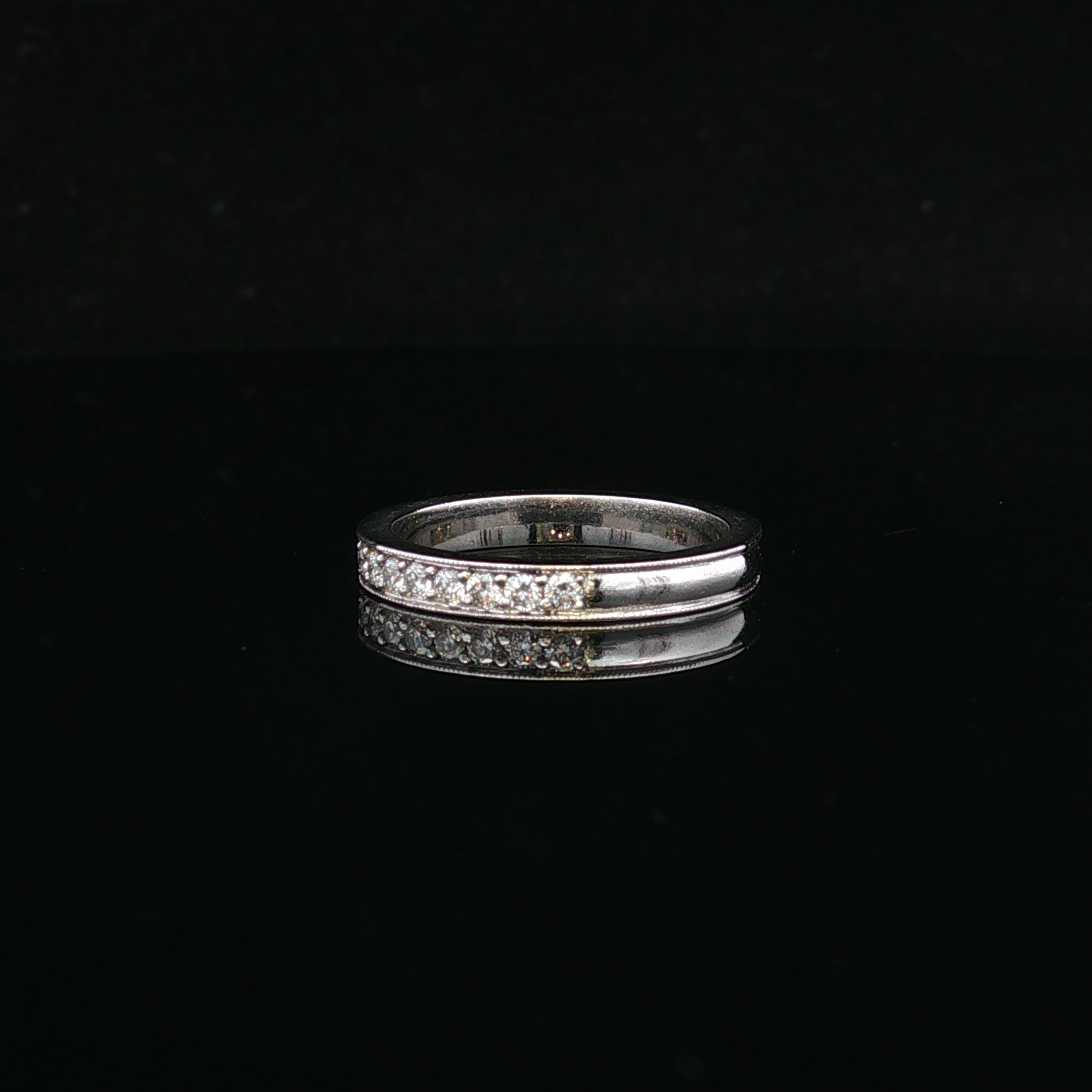 Fioralyn Platinum Diamond Milgrain Wedding Band