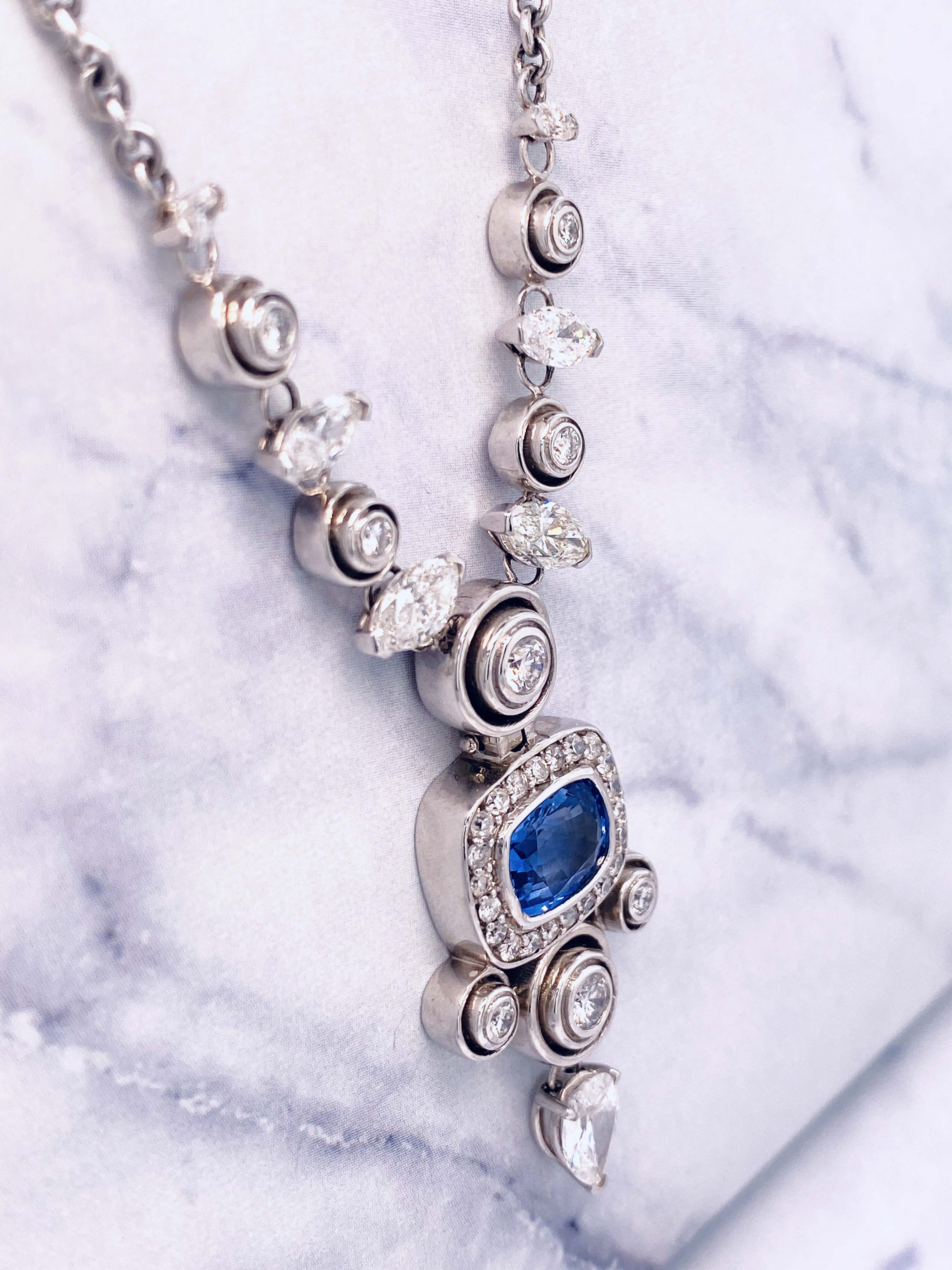 Giselle Sapphire and Diamond Necklace