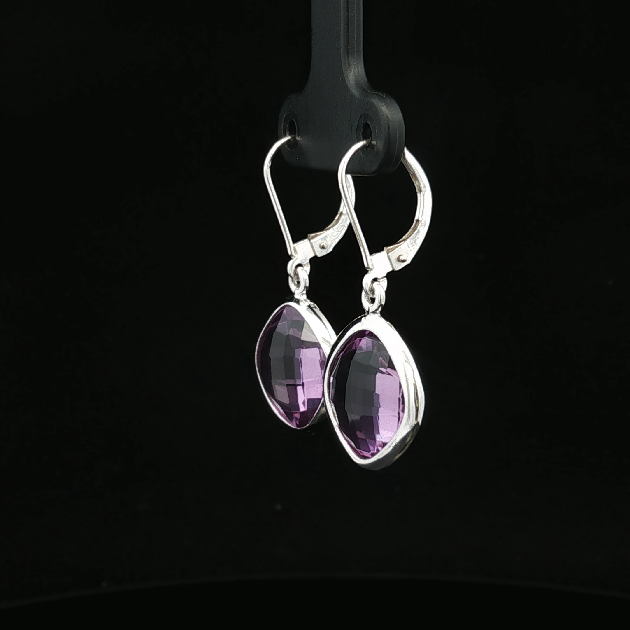 Wilhelmina Purple Stone Dangle Earrings