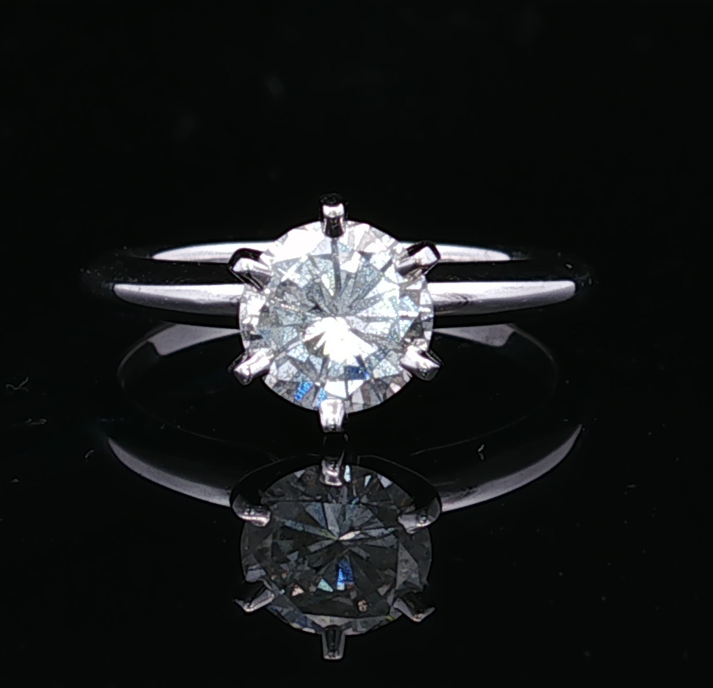 Kamilah 14K White Gold Tiffany Setting Engagement Ring