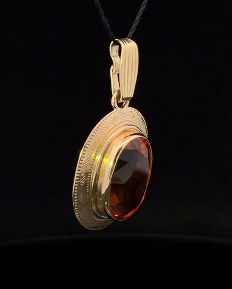 Tracy 14K Yellow Gold Oval Madeira Citrine Pendant