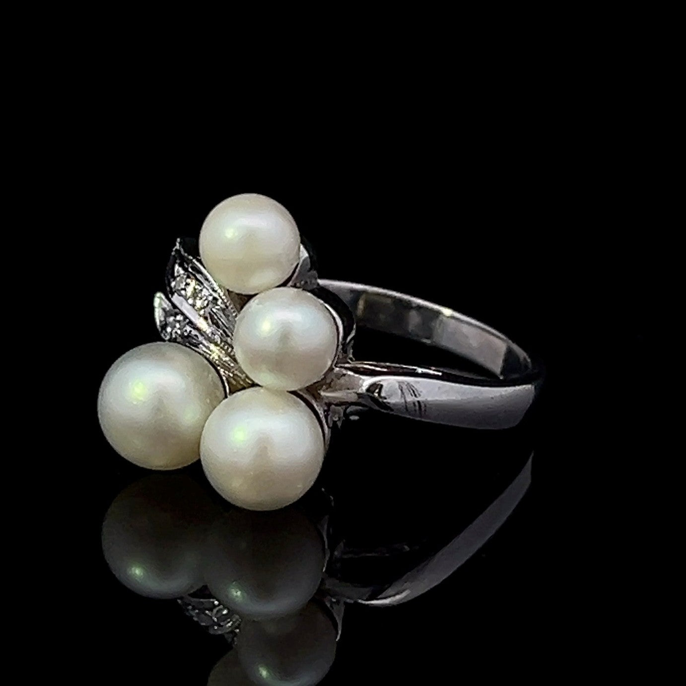 Camryn 14K White Gold Pearl and Diamond Ring
