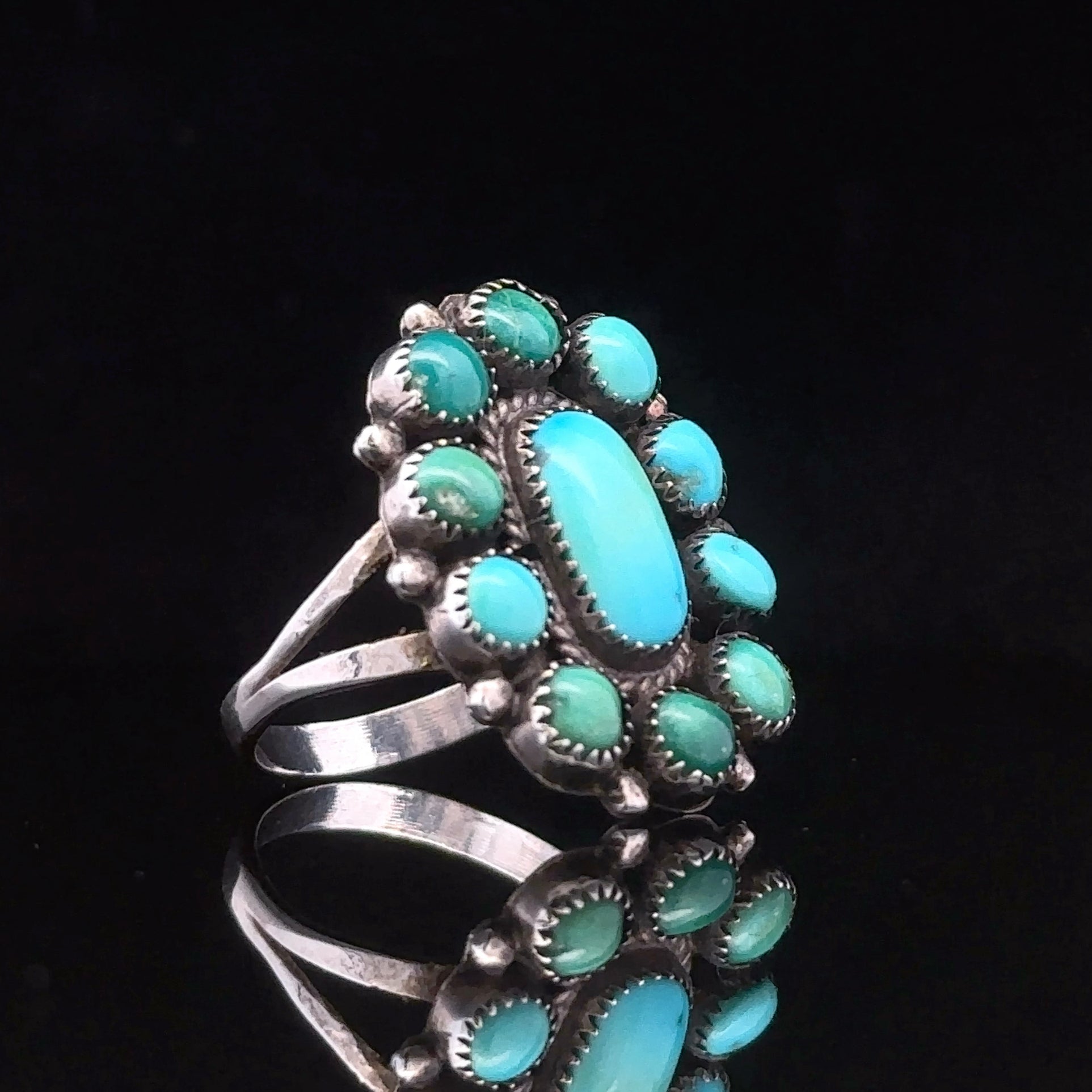 Demi Sterling Silver Multi-Stone Turquoise Ring