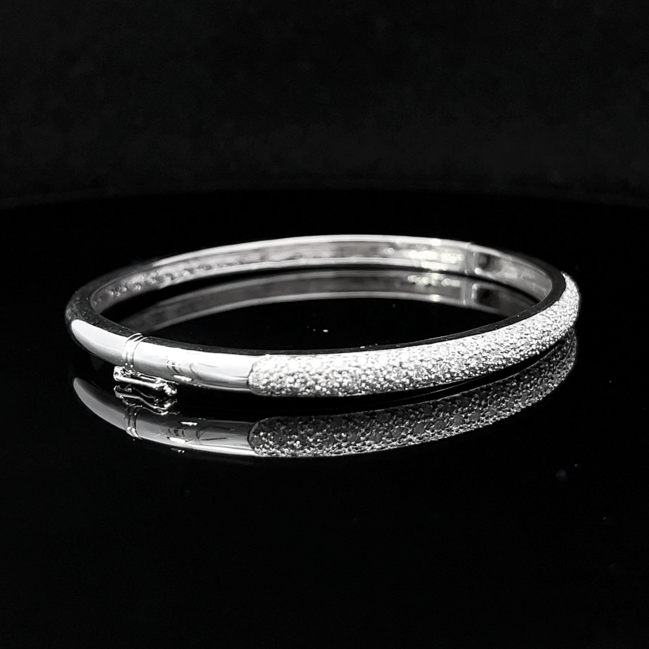 Elsa 18K Two-Tone Gold .66 CTW Pavé Diamond Bangle
