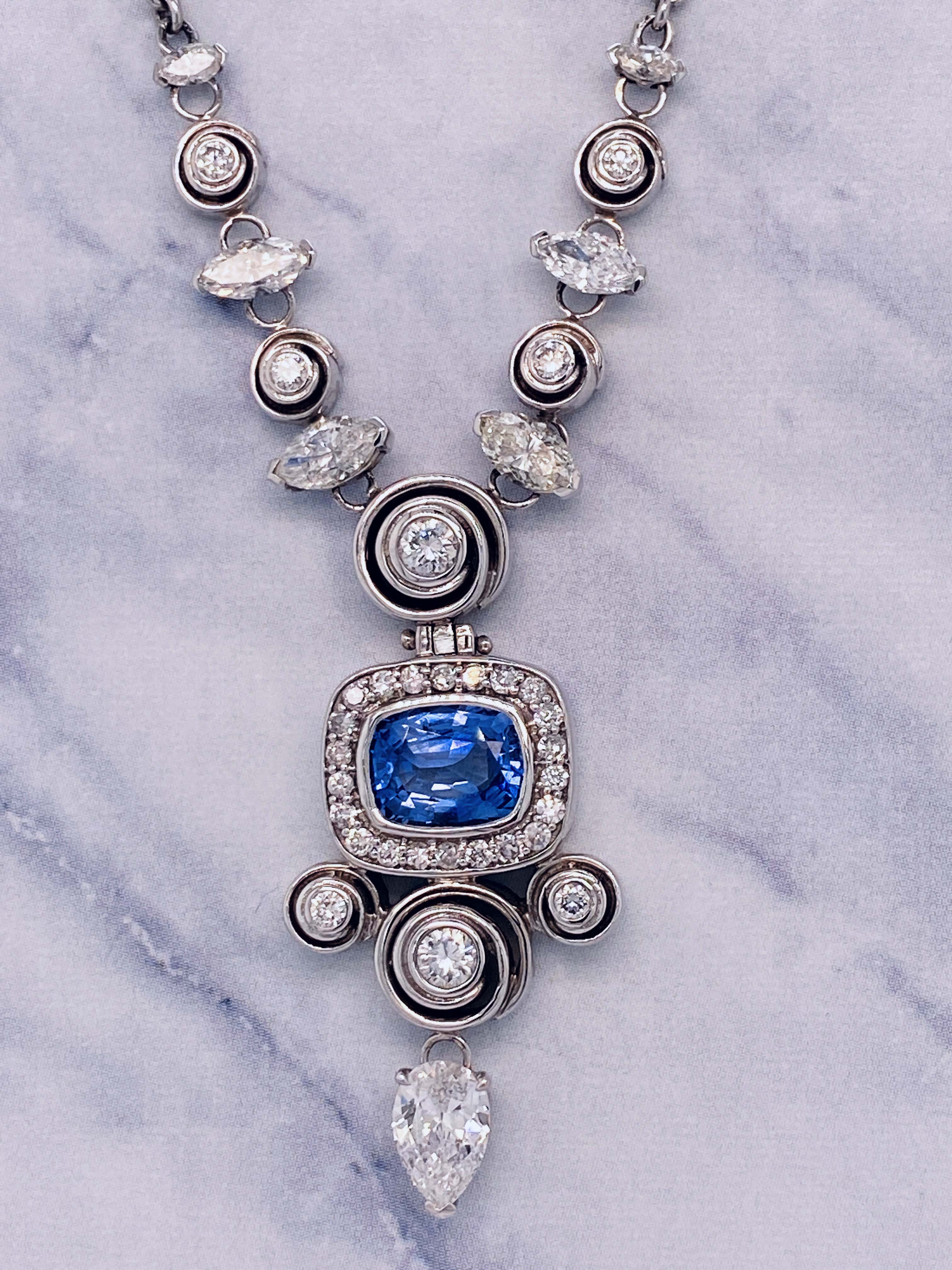 Giselle Sapphire and Diamond Necklace