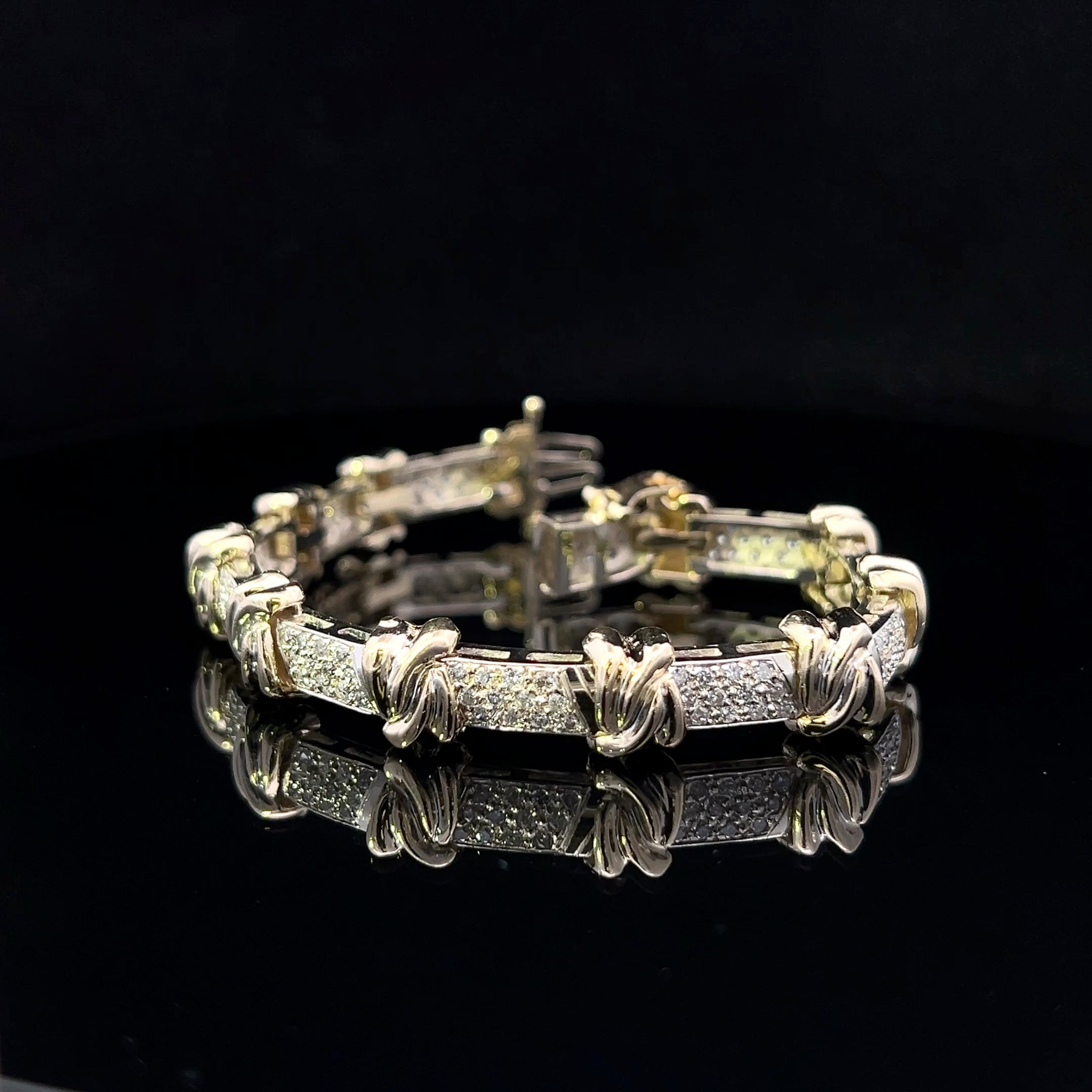Marie 14K Two-Tone Gold Diamond Link Bracelet – 2.35 CTW