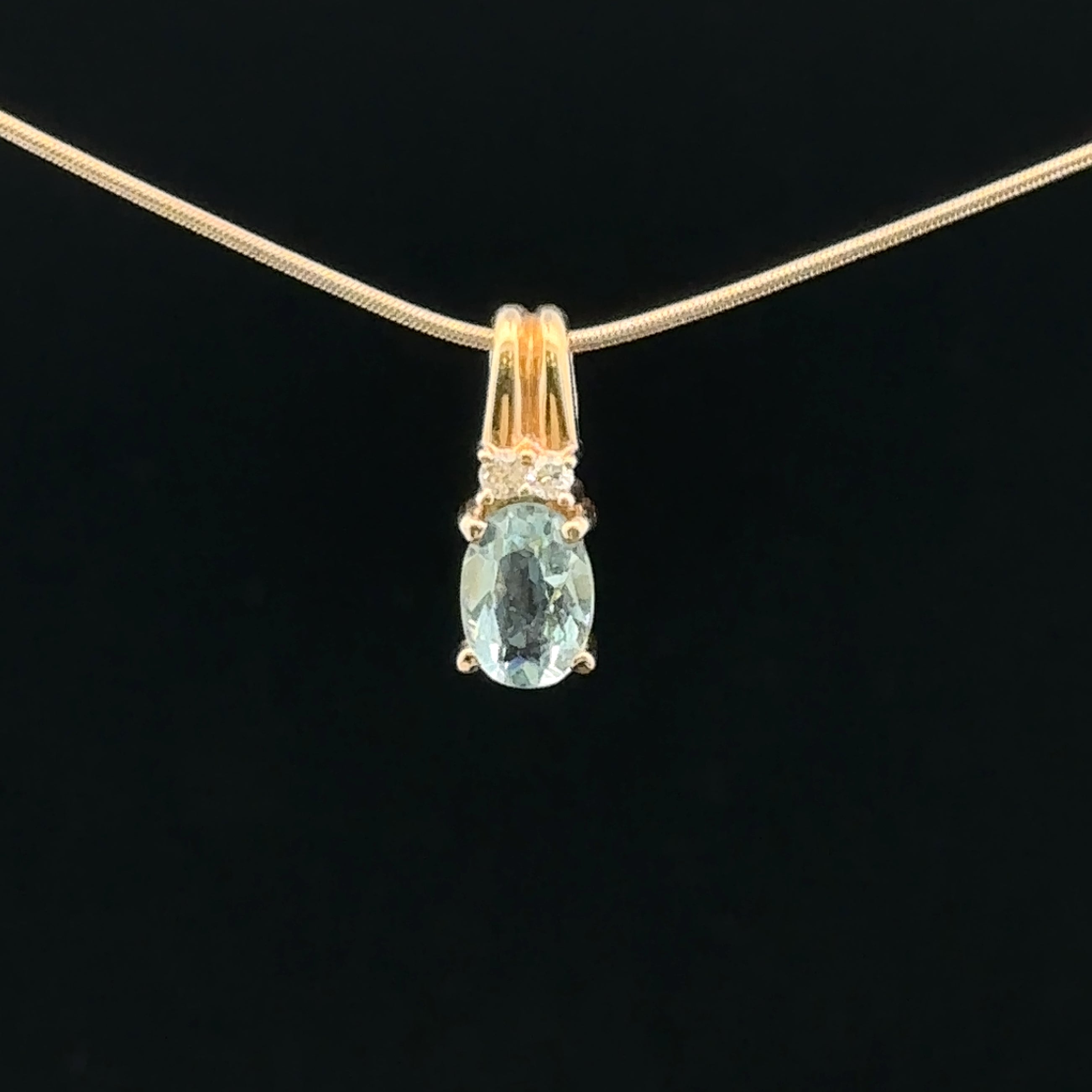 Sibil 14K Yellow Gold Aquamarine & Diamond Accent Pendant