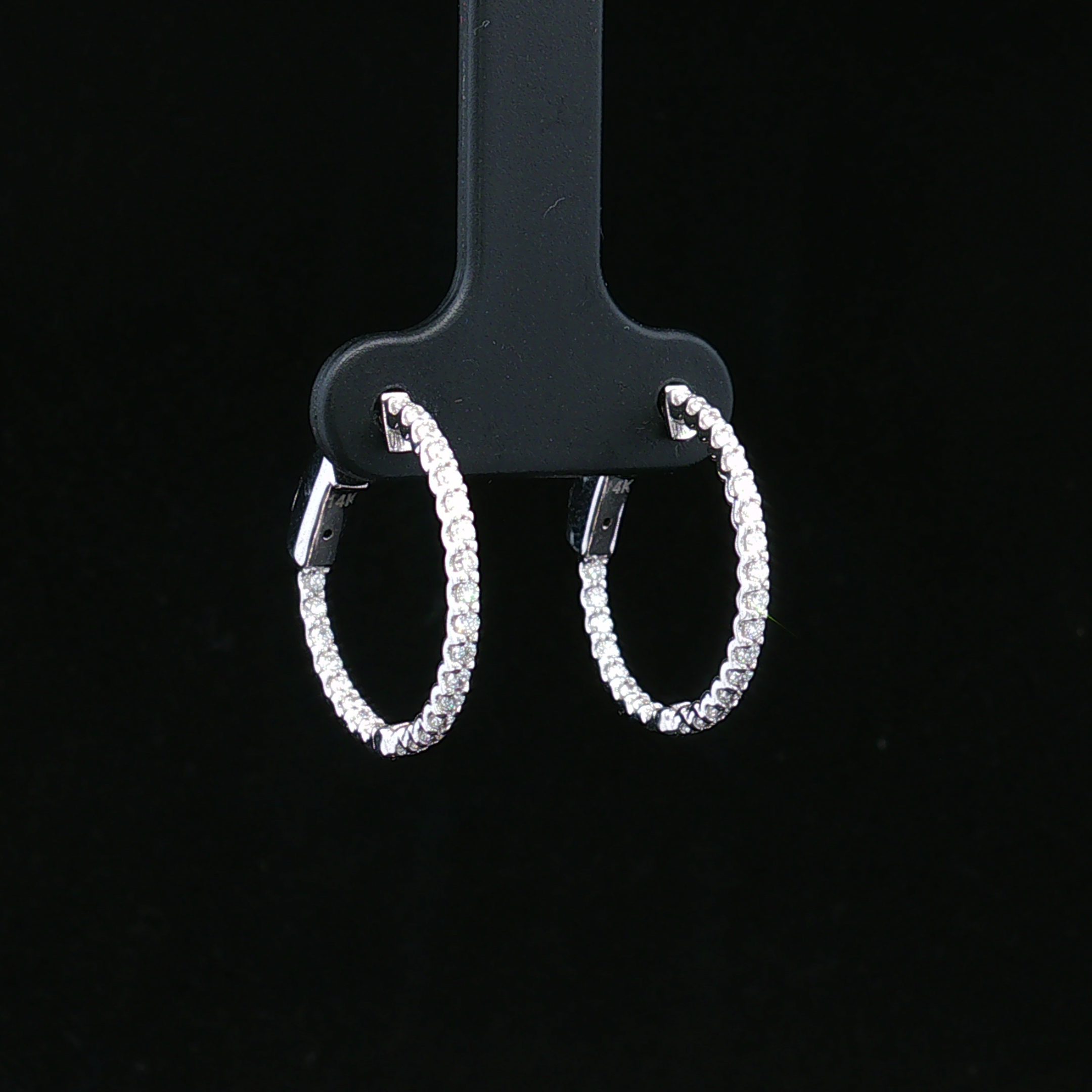 Fiora 14KW Lab Grown Inside Out Diamond Hoops