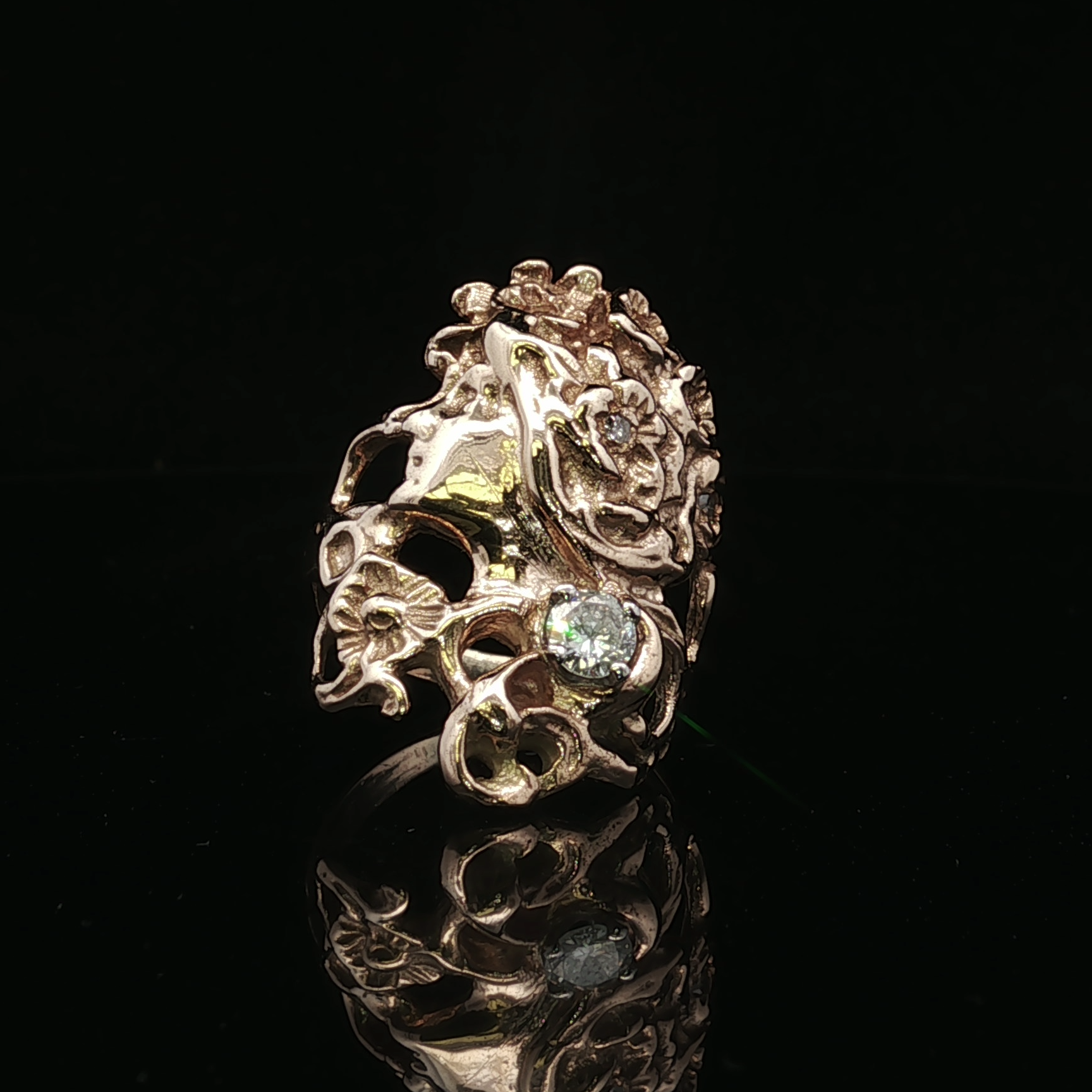 Yellow 14K Artisan Diamond Ring with 0.53 CTW