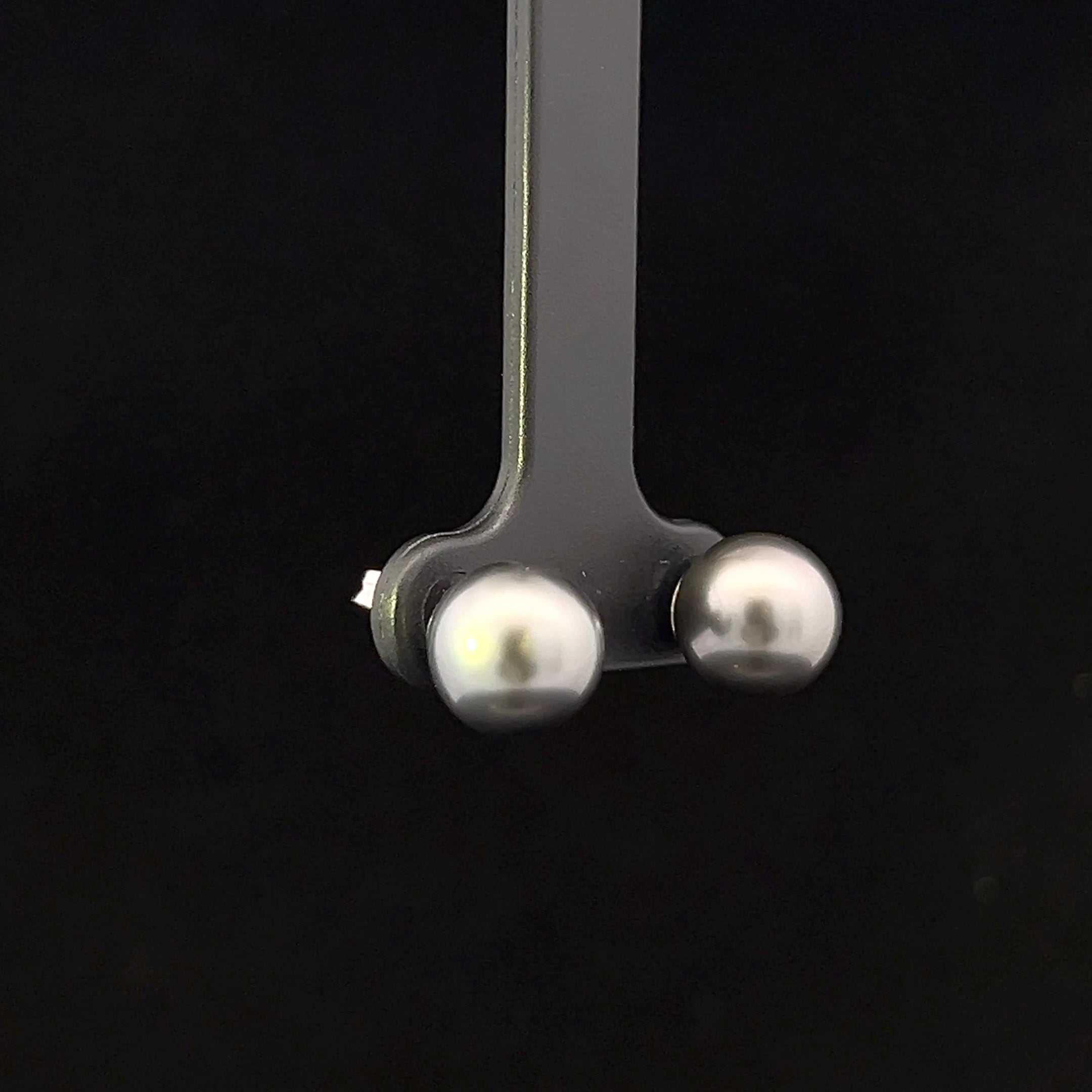 Paisleigh 14K White Gold 9mm Tahitian Pearl Stud Earrings