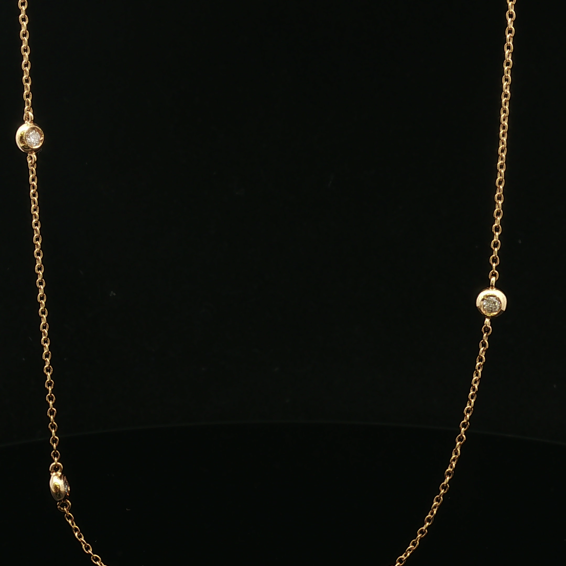 Bethany 14K Yellow Gold 7 Bezel-Set Stationed Diamond Necklace