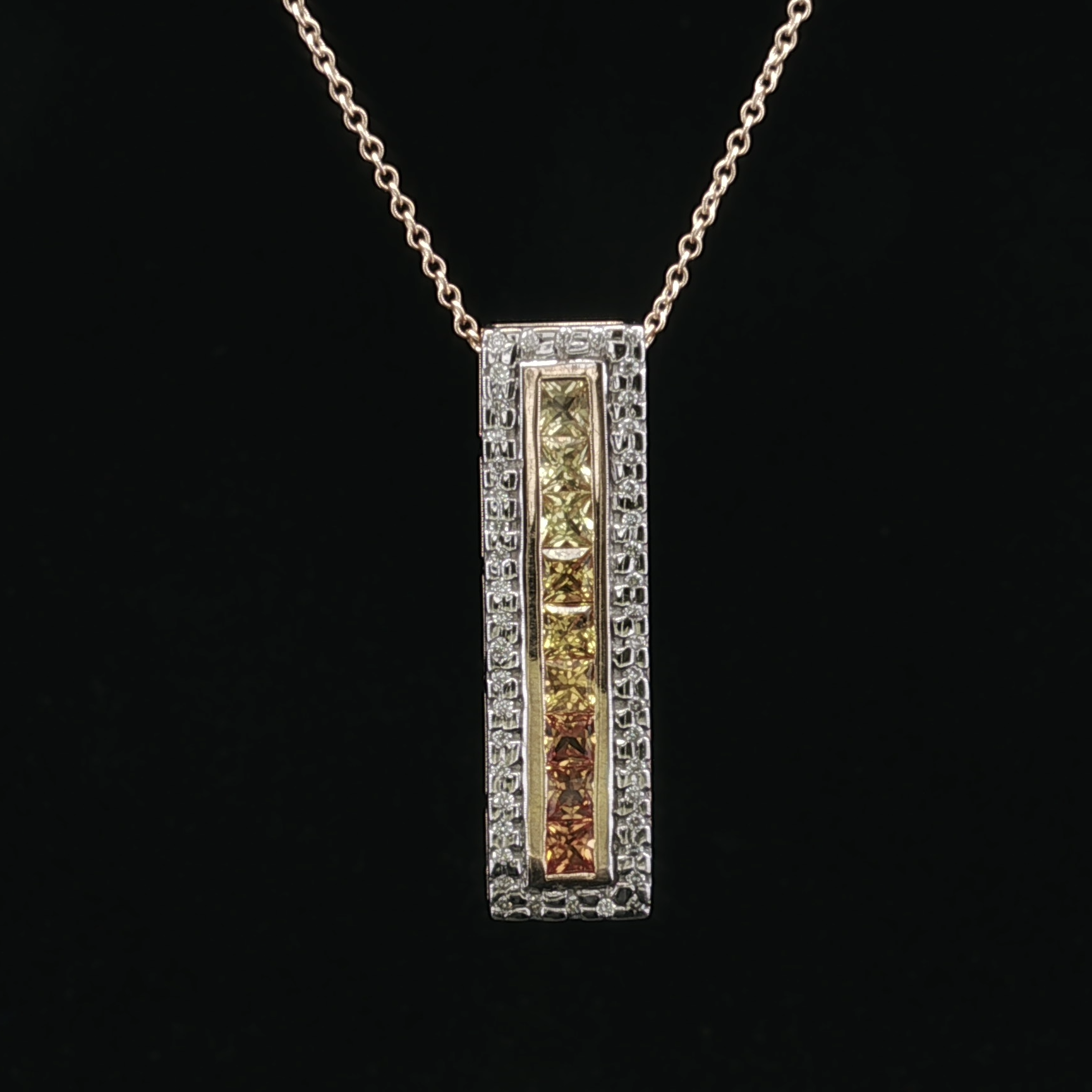 Anitaa Yellow 14K Bar Necklace with Sapphires