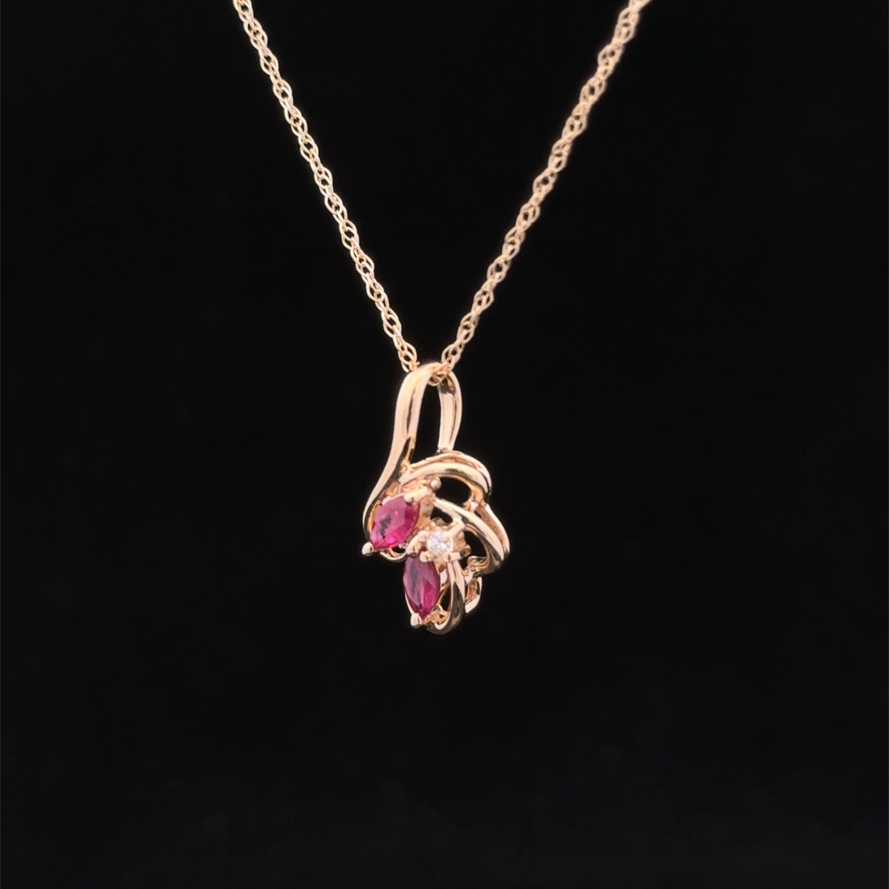 Saskia 14K Yellow Gold Ruby Diamond Necklace