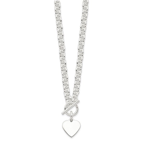 Sterling Silver Heart Toggle Collar Necklace