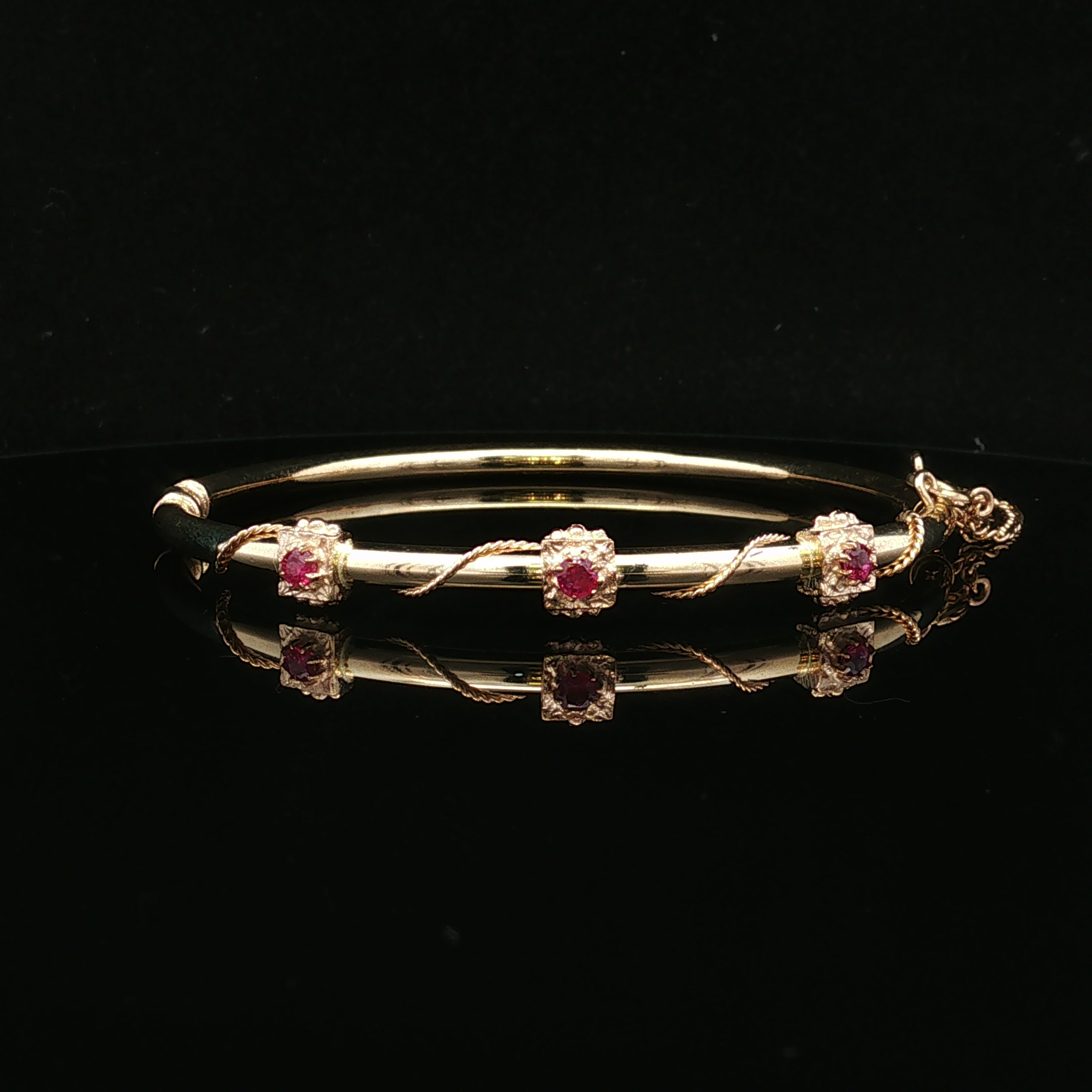 Lyralyn 14K Yellow Gold Ruby Bangle Bracelet