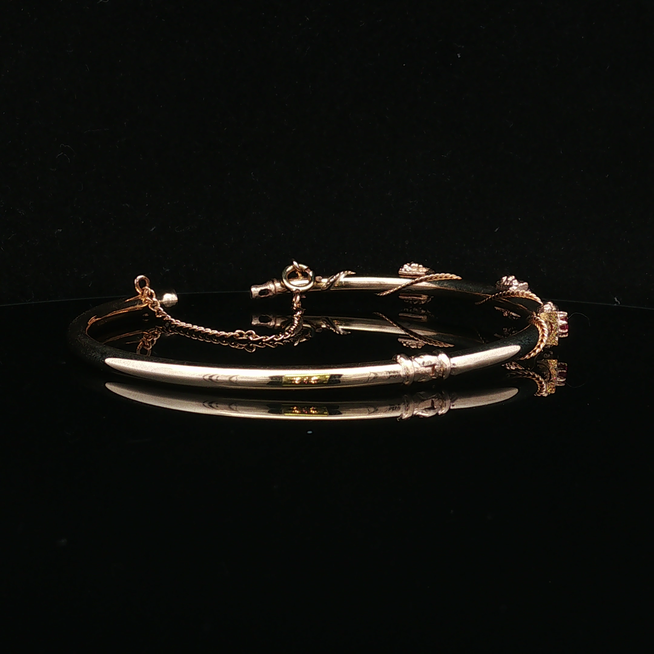 Lyralyn 14K Yellow Gold Ruby Bangle Bracelet