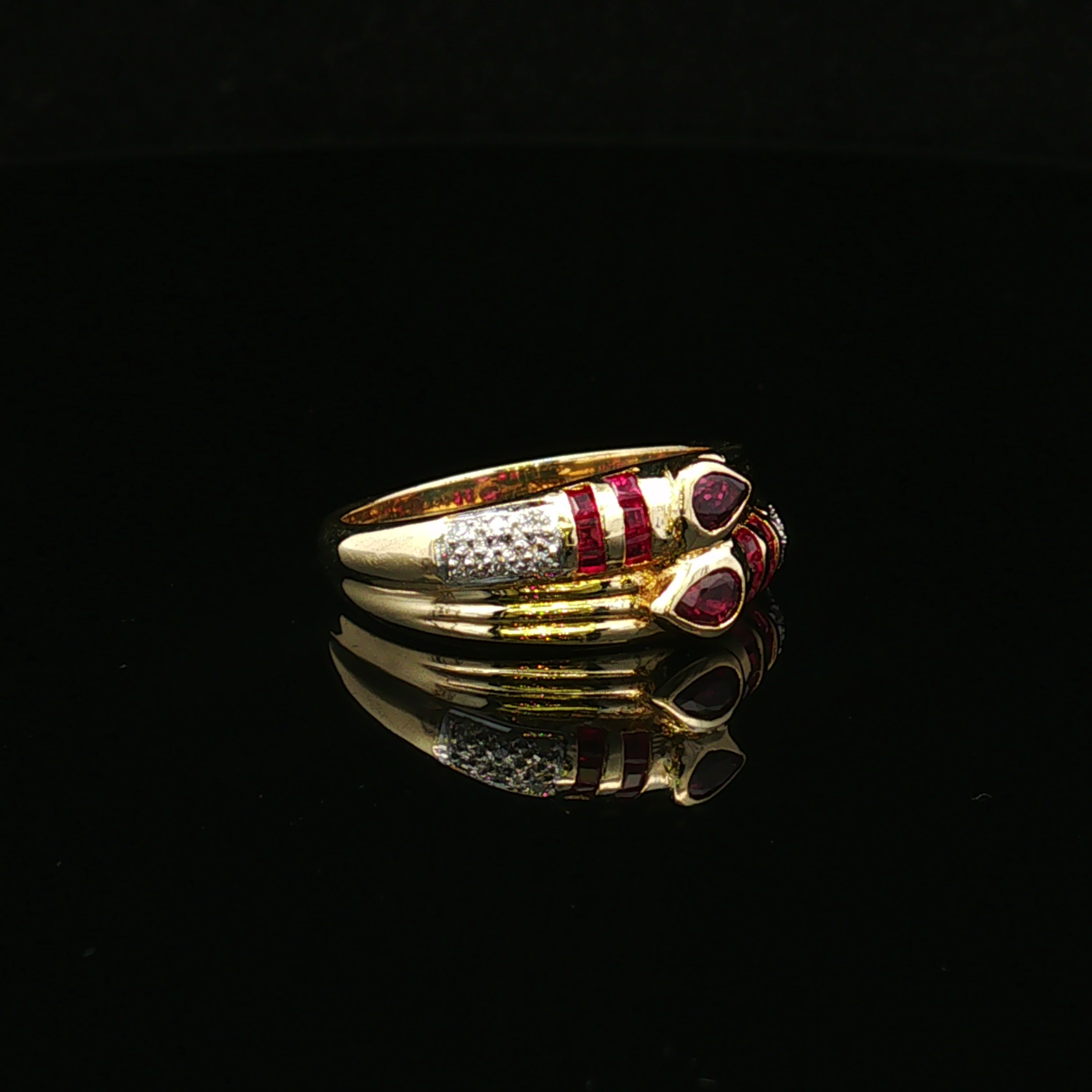 Maribela 14K Two Tone Ruby & Diamond Ring