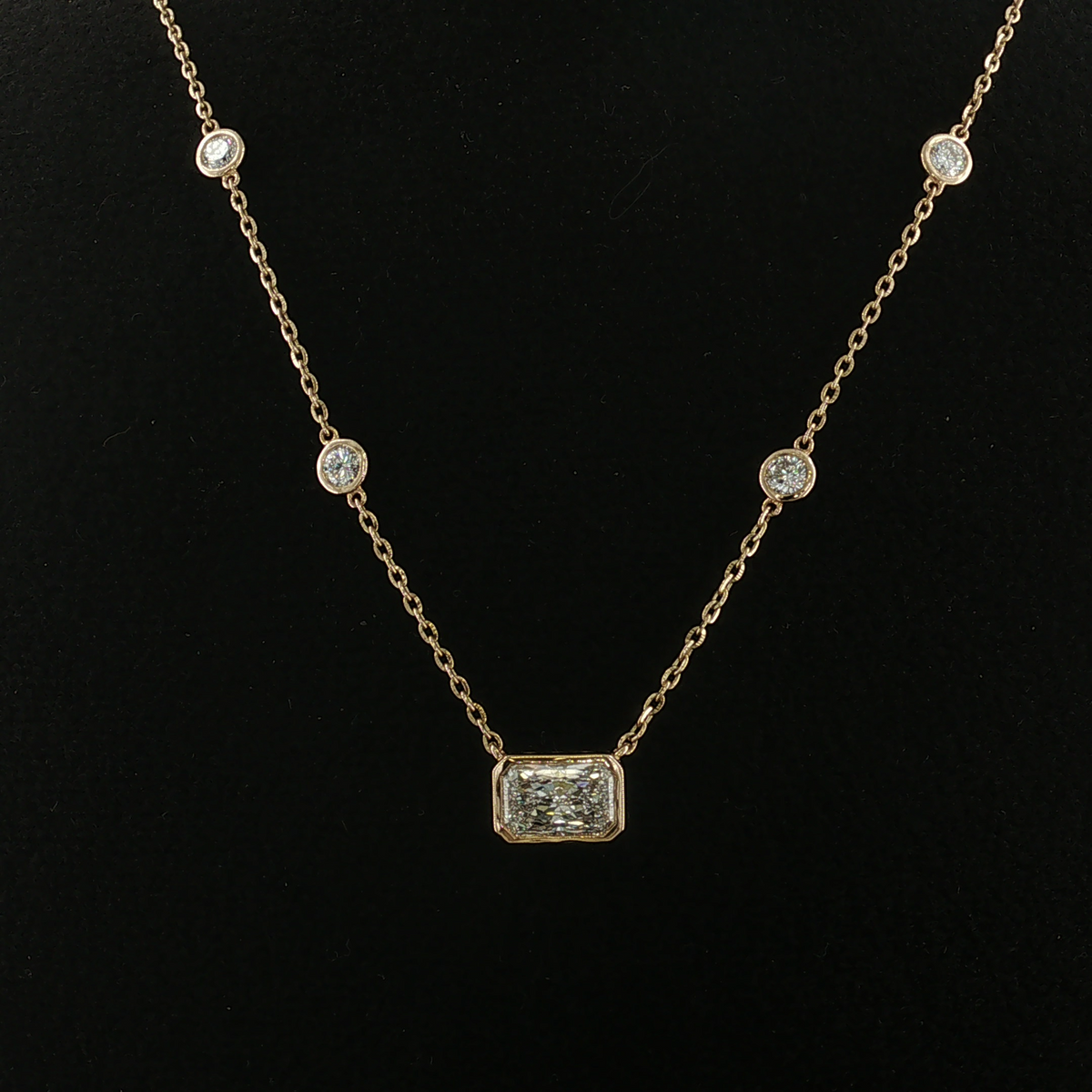 Alice 14k Yellow Gold Lab-Grown Diamond Station Necklace