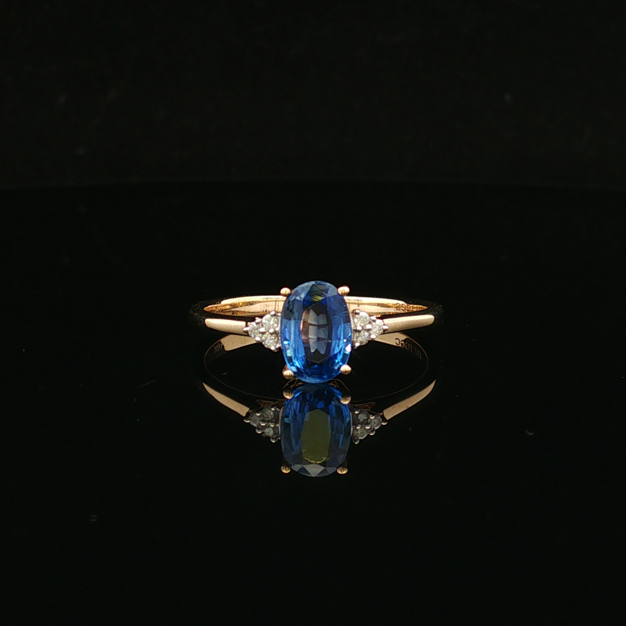 Kinsleye 10KY .85 CT Oval Tanzanite & Diamond Ring
