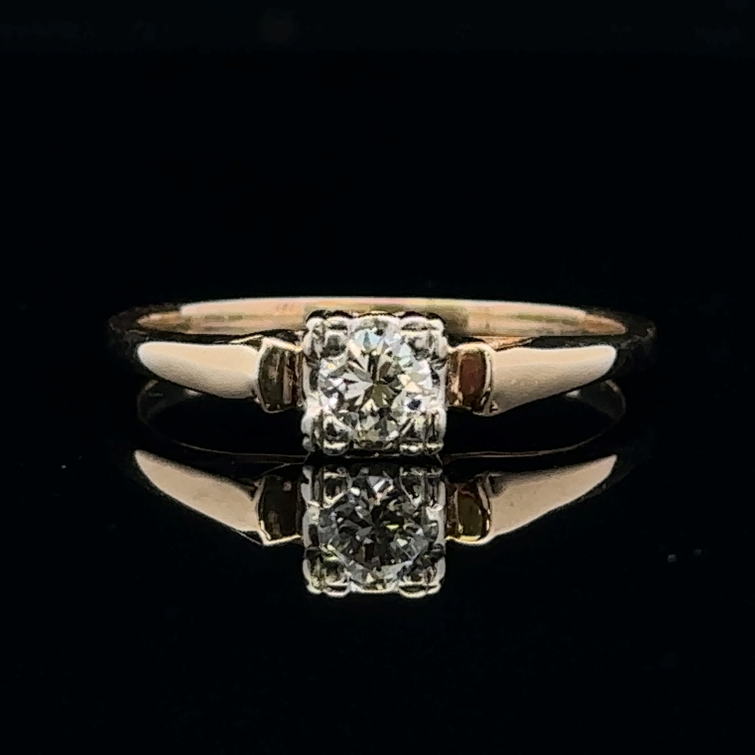 Skylar Yellow 14 Karat Engagement Ring with Round Diamond