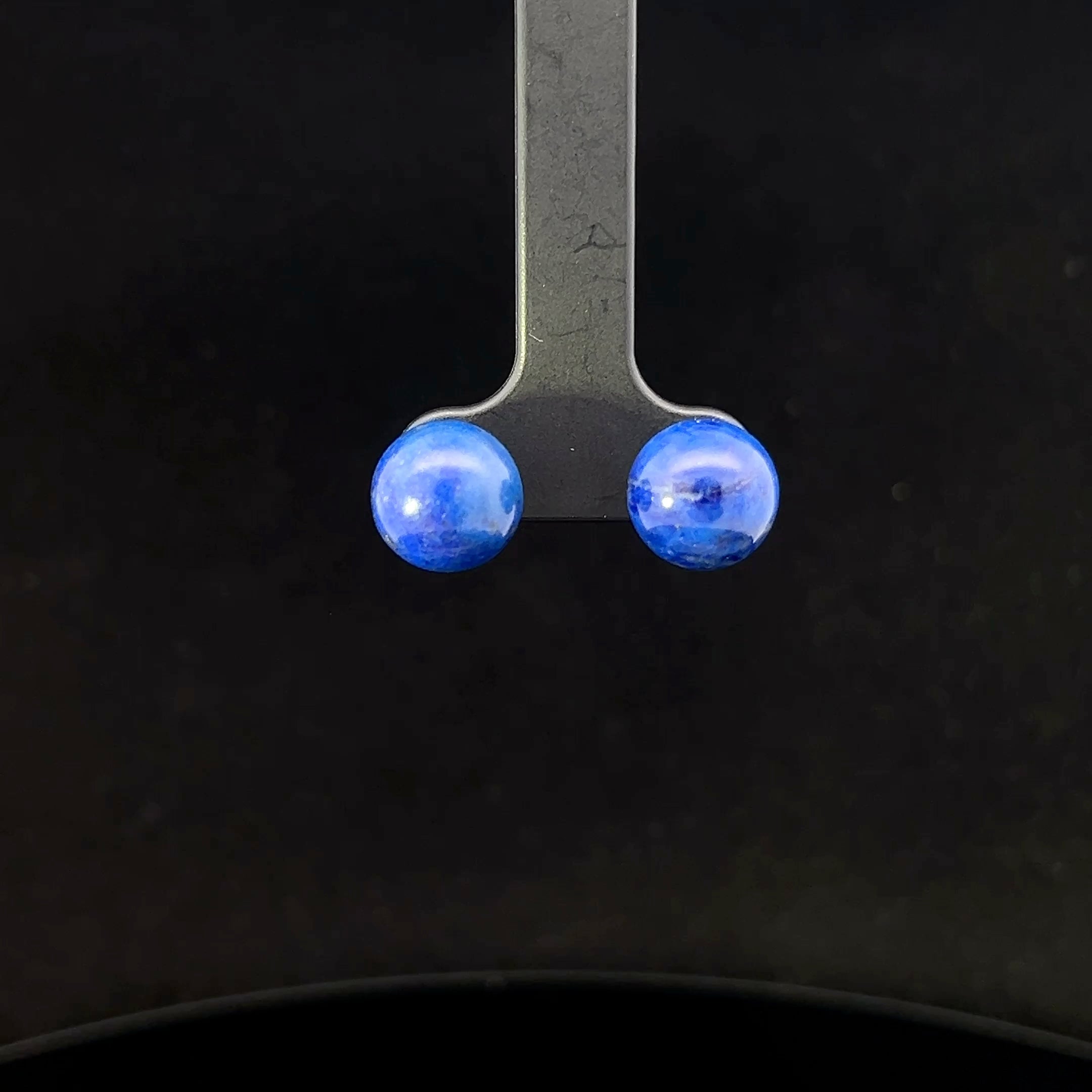 River 14K Yellow Gold Lapis Lazuli Stud Earrings
