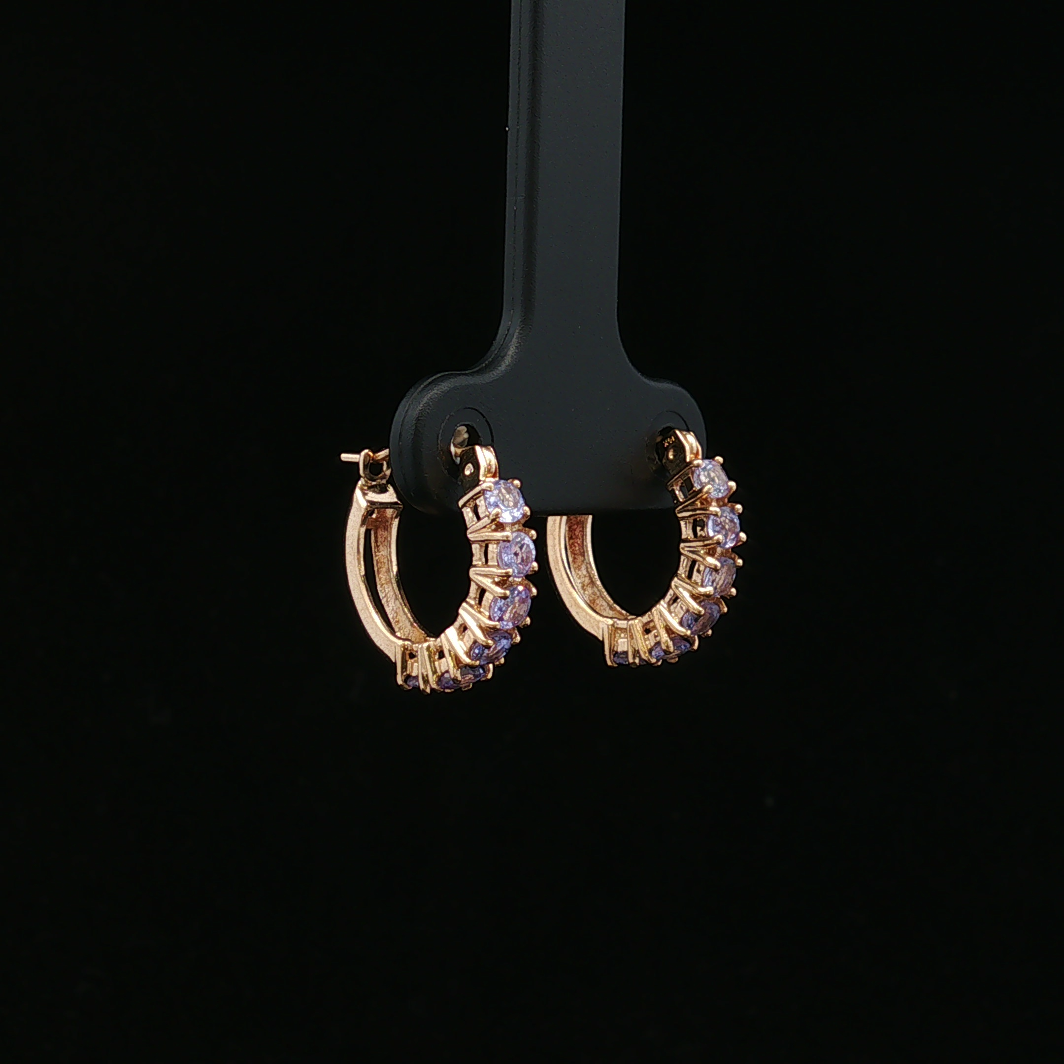 Ardenelle 14KY .48 CTW Tanzanite Hoop Earrings