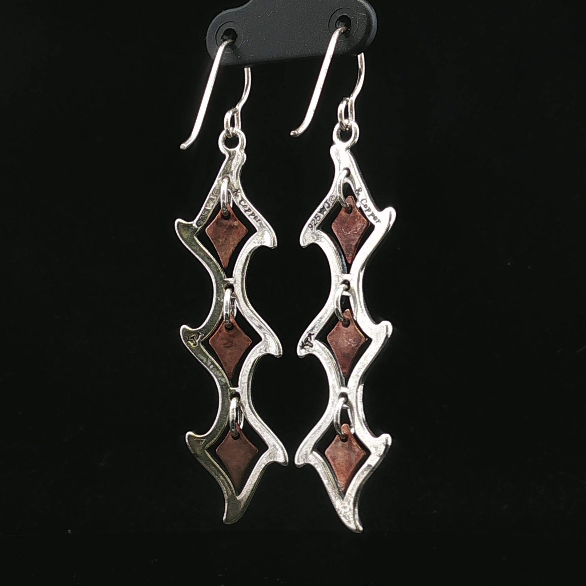 Agnesine Two-Tone Textured Drop Earrings