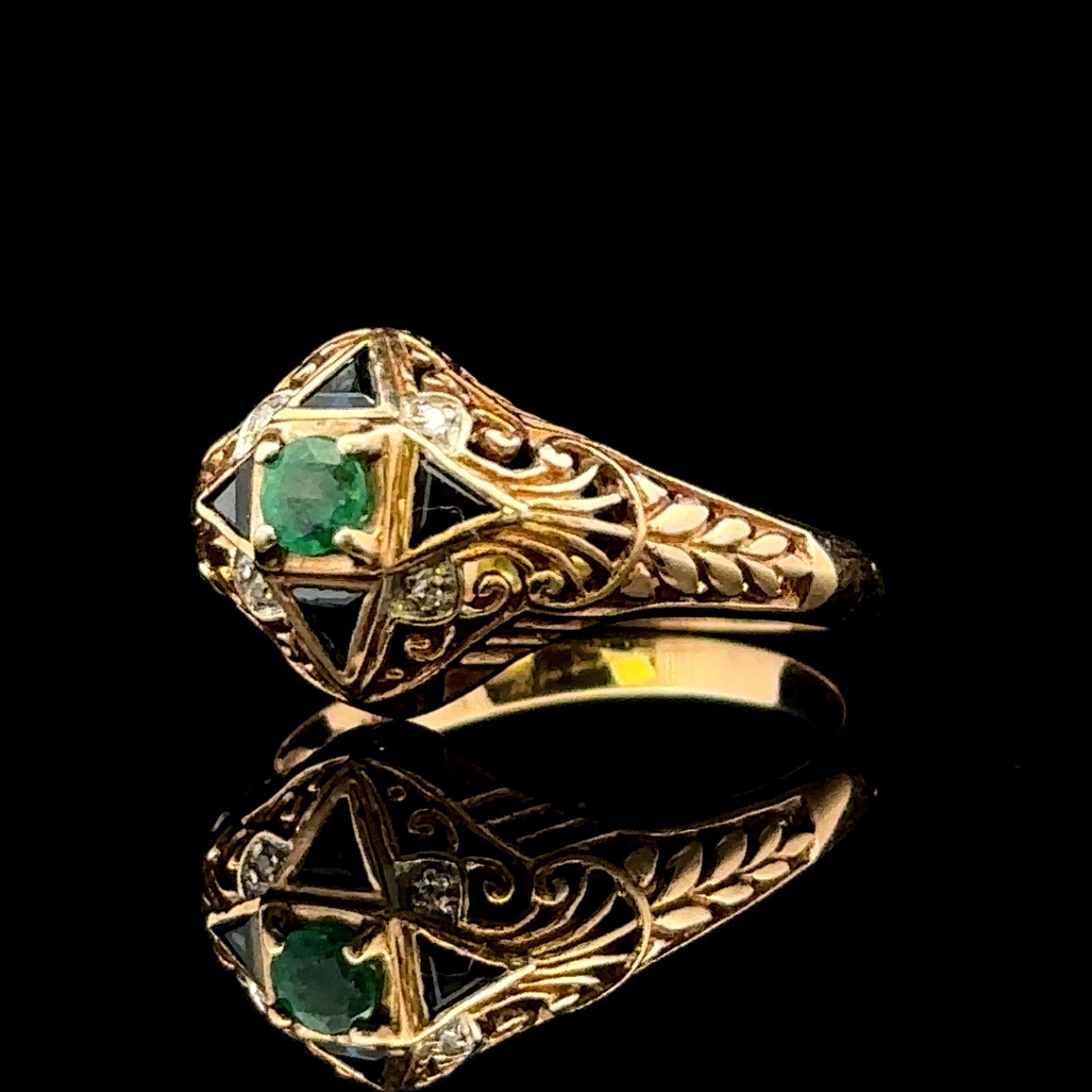 Adele Emerald and Sapphire with Diamonds Ring