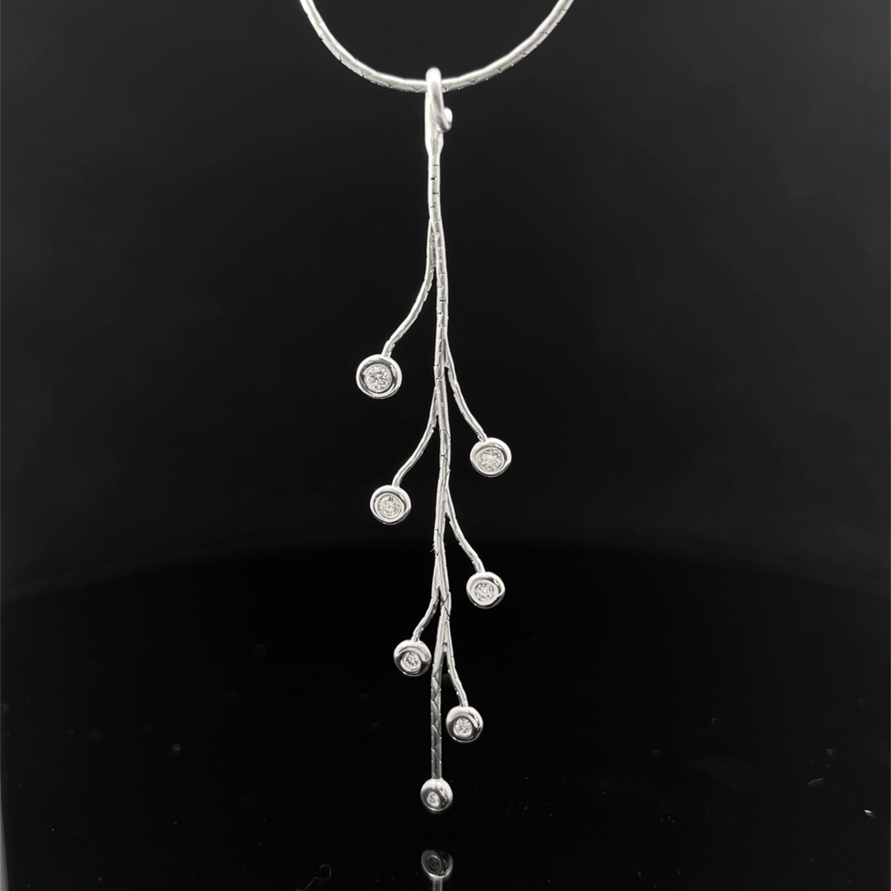 Lennon 18K White Gold 7-Dangle Diamond Necklace – .42 CTW
