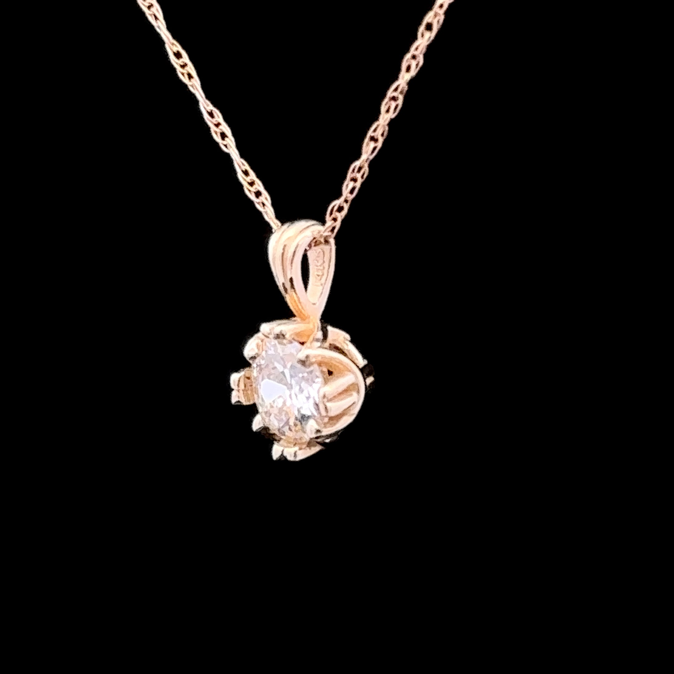 Adrianna 14K Yellow Gold 0.45 CT Old European Cut Diamond Pendant