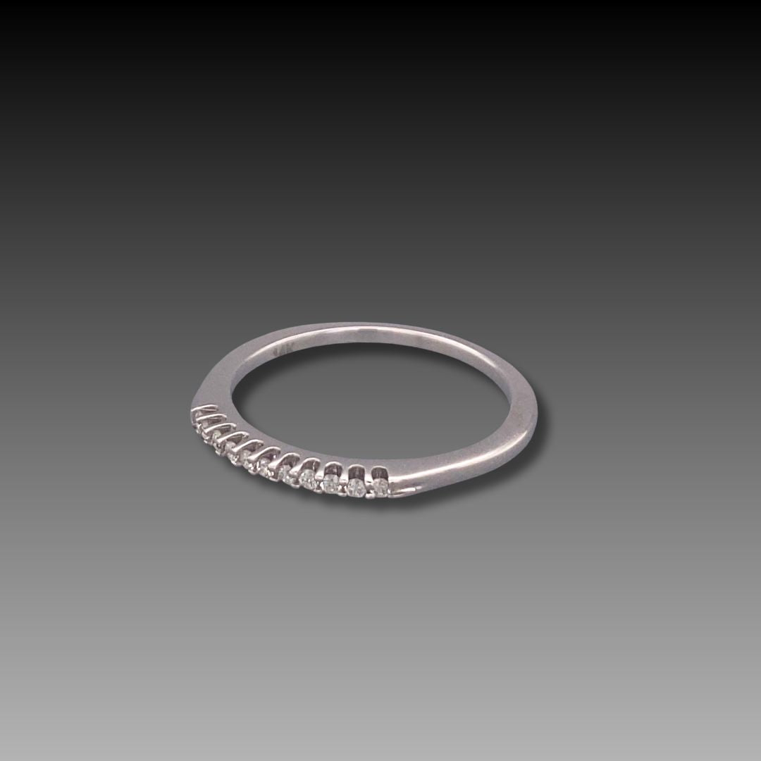 Leia wedding band with 11 round diamonds