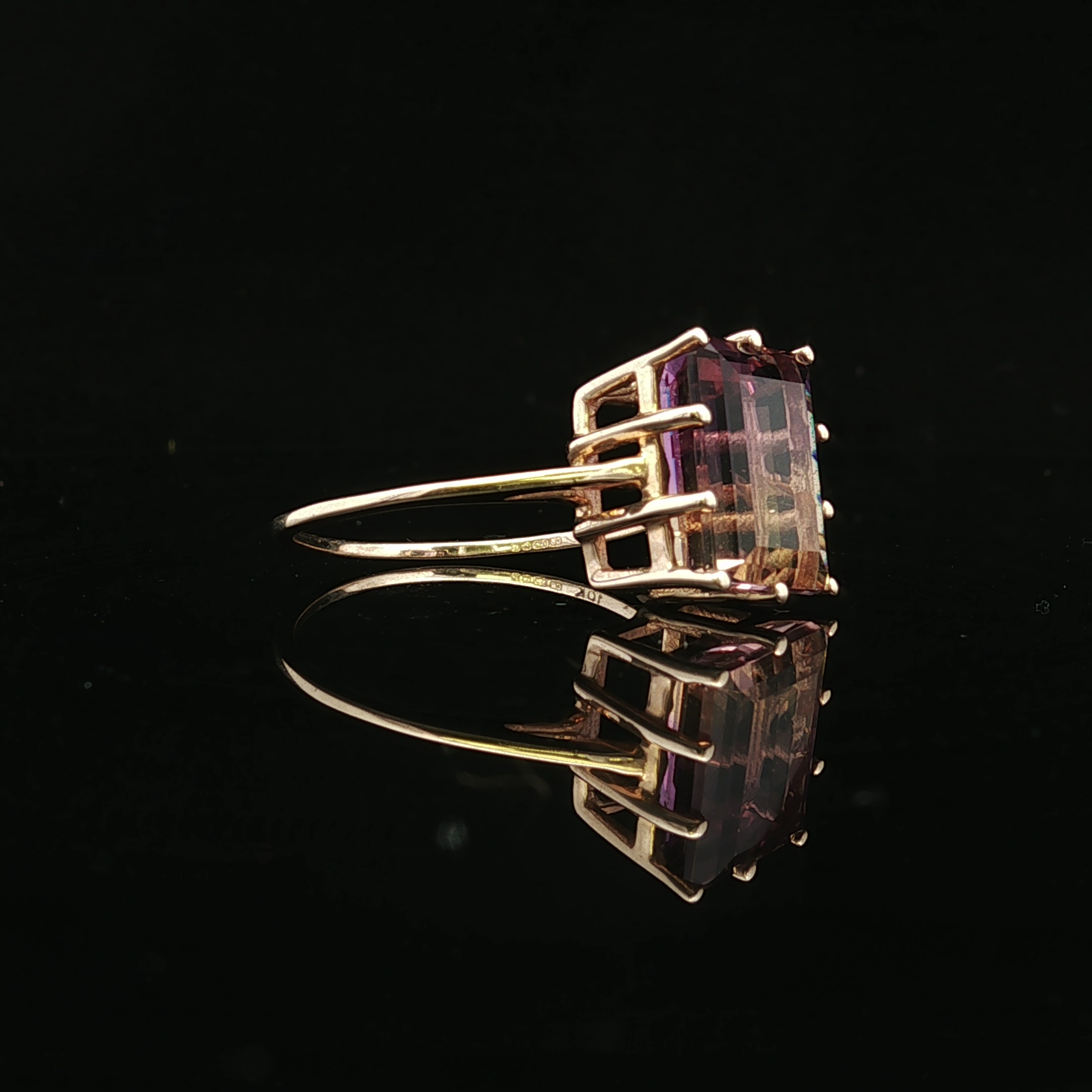 Ottilie 10K Yellow Gold Emerald Cut Ametrine Ring