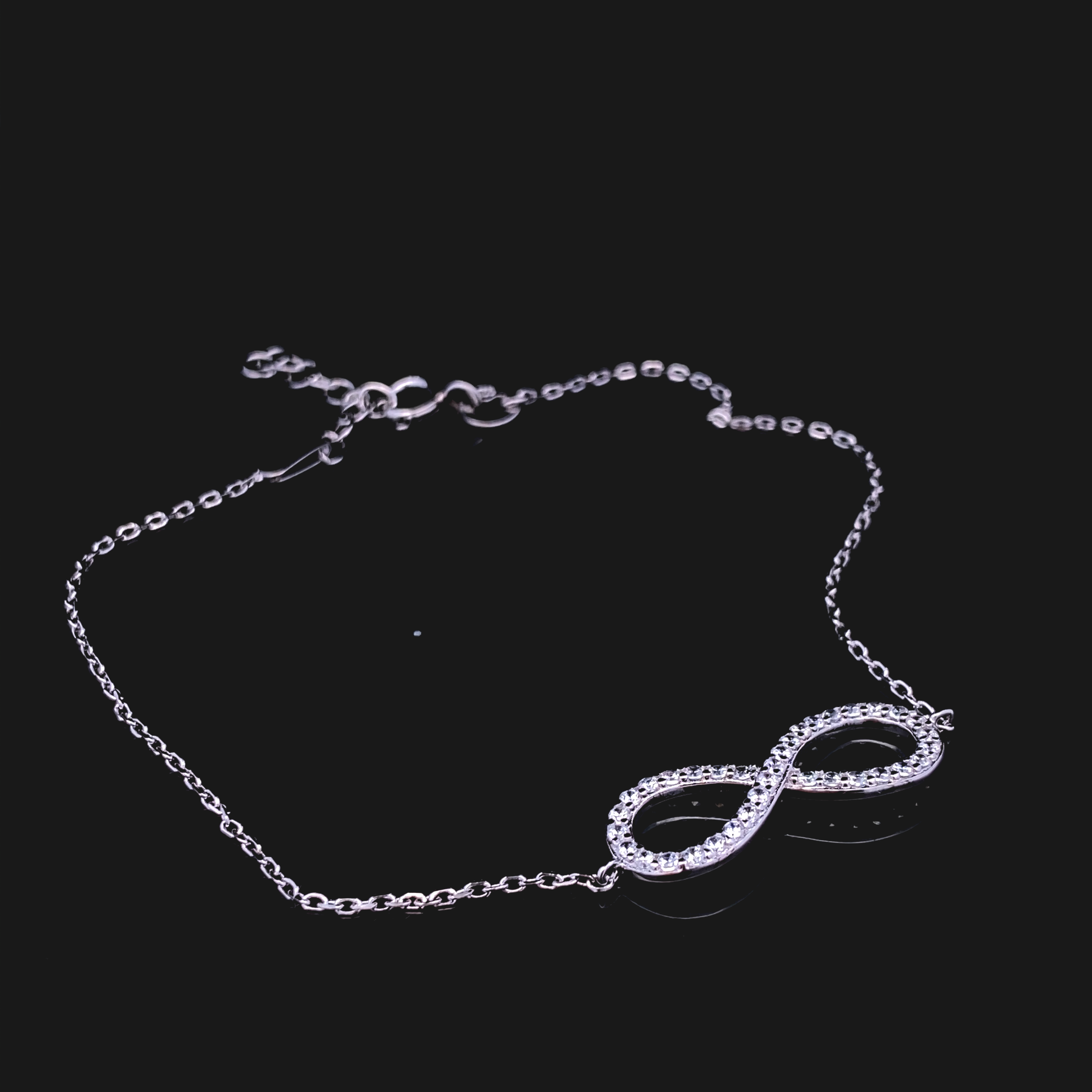 Infinity Bracelet in Silver with CZs