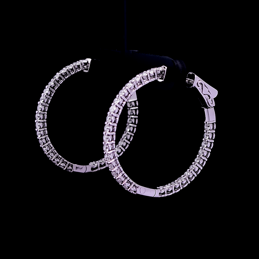 Kinsley 14K White Gold 2ct Lab Grown Diamond Hoops