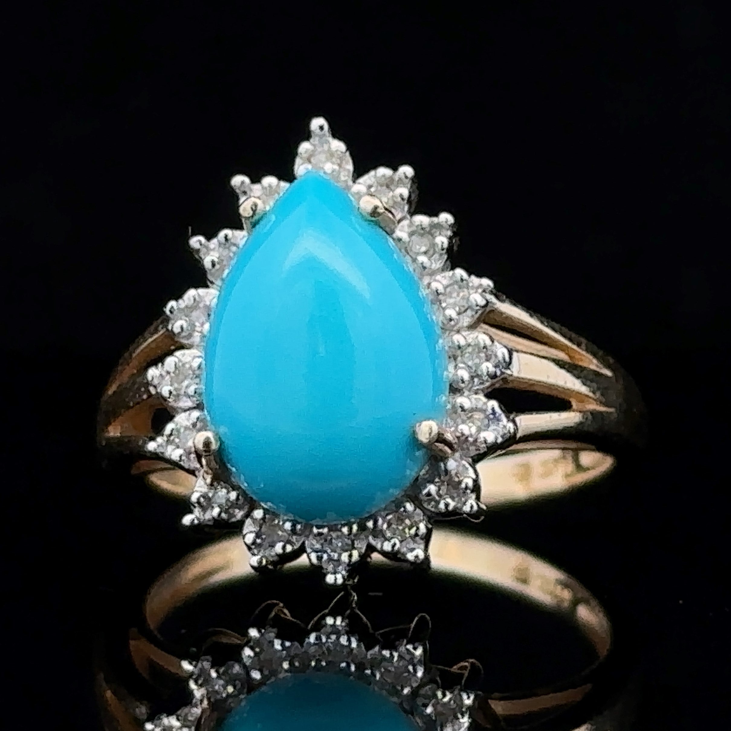 Bonnie yellow gold turquoise ring