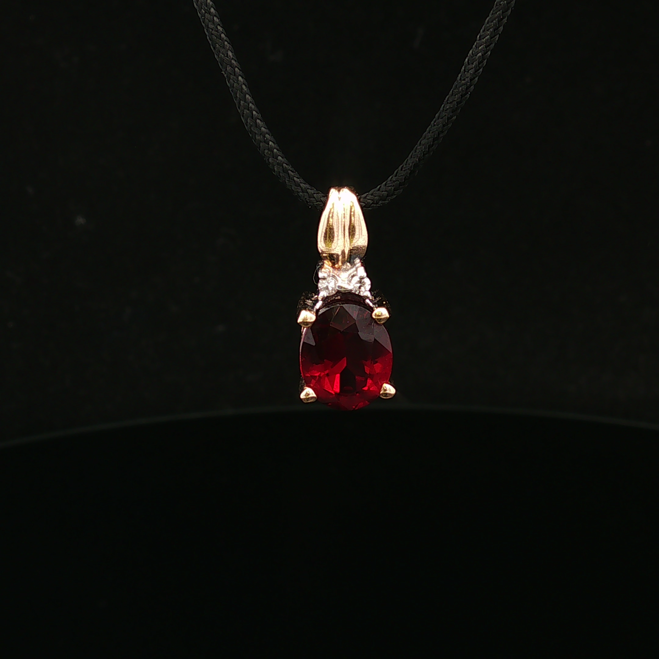 Esmerose 14K Yellow Gold Garnet & Diamond Pendant