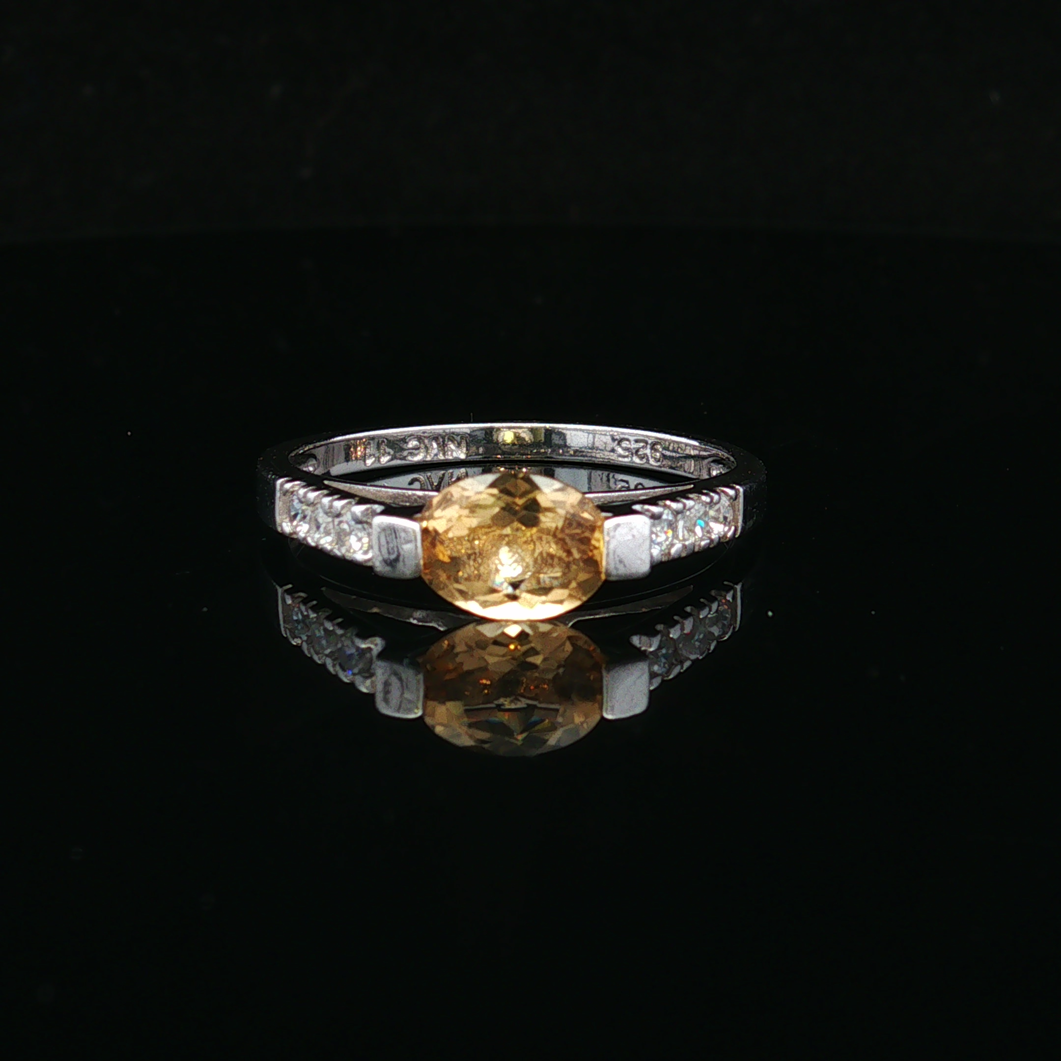 Zeldalyn Sterling Silver Yellow Stone Ring
