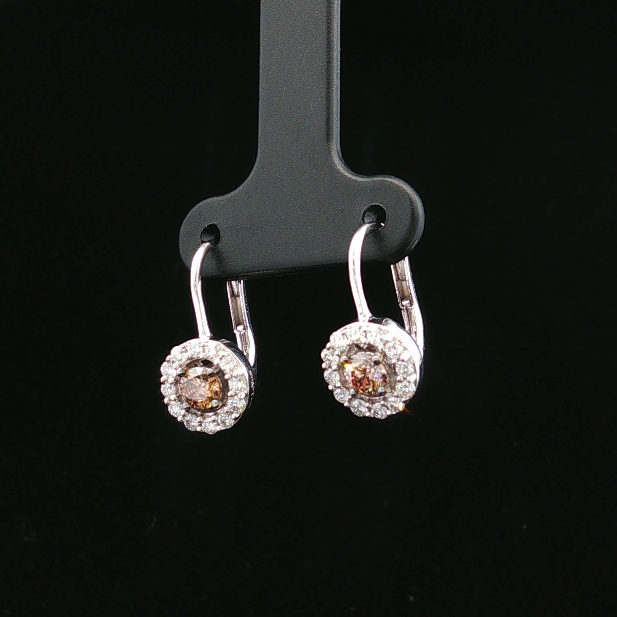 Marena 14KW Chocolate & White Diamond Earrings  by LeVian