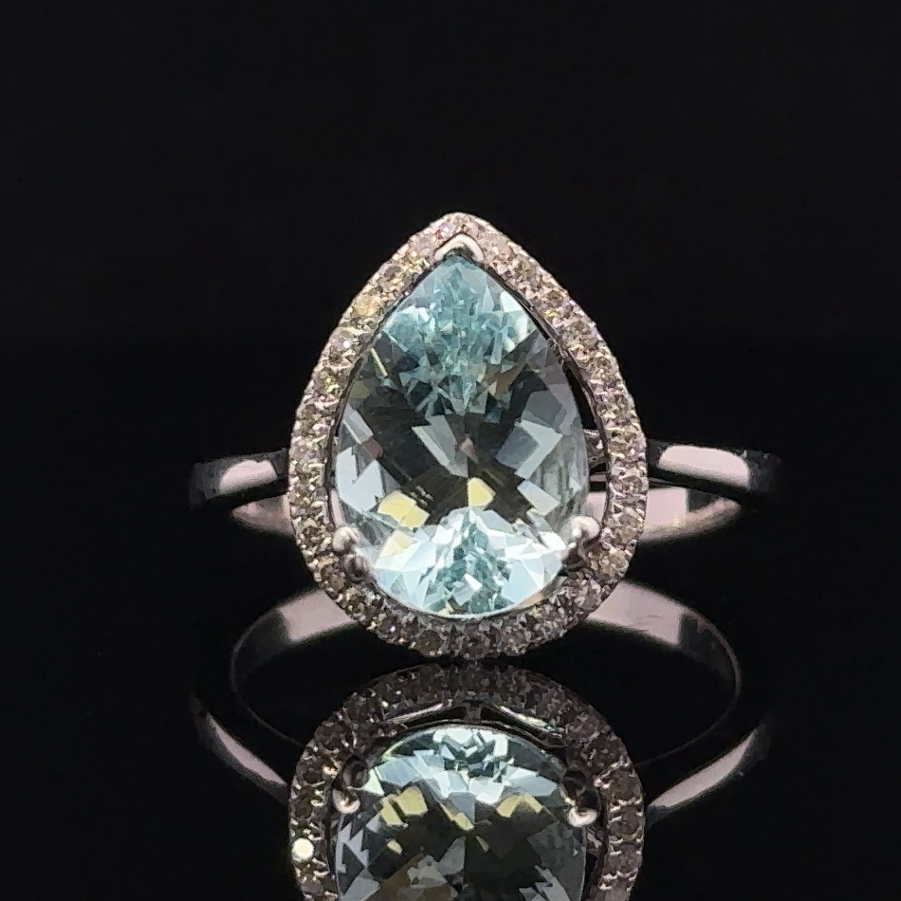 Haley Aquamarine and Diamond Ring