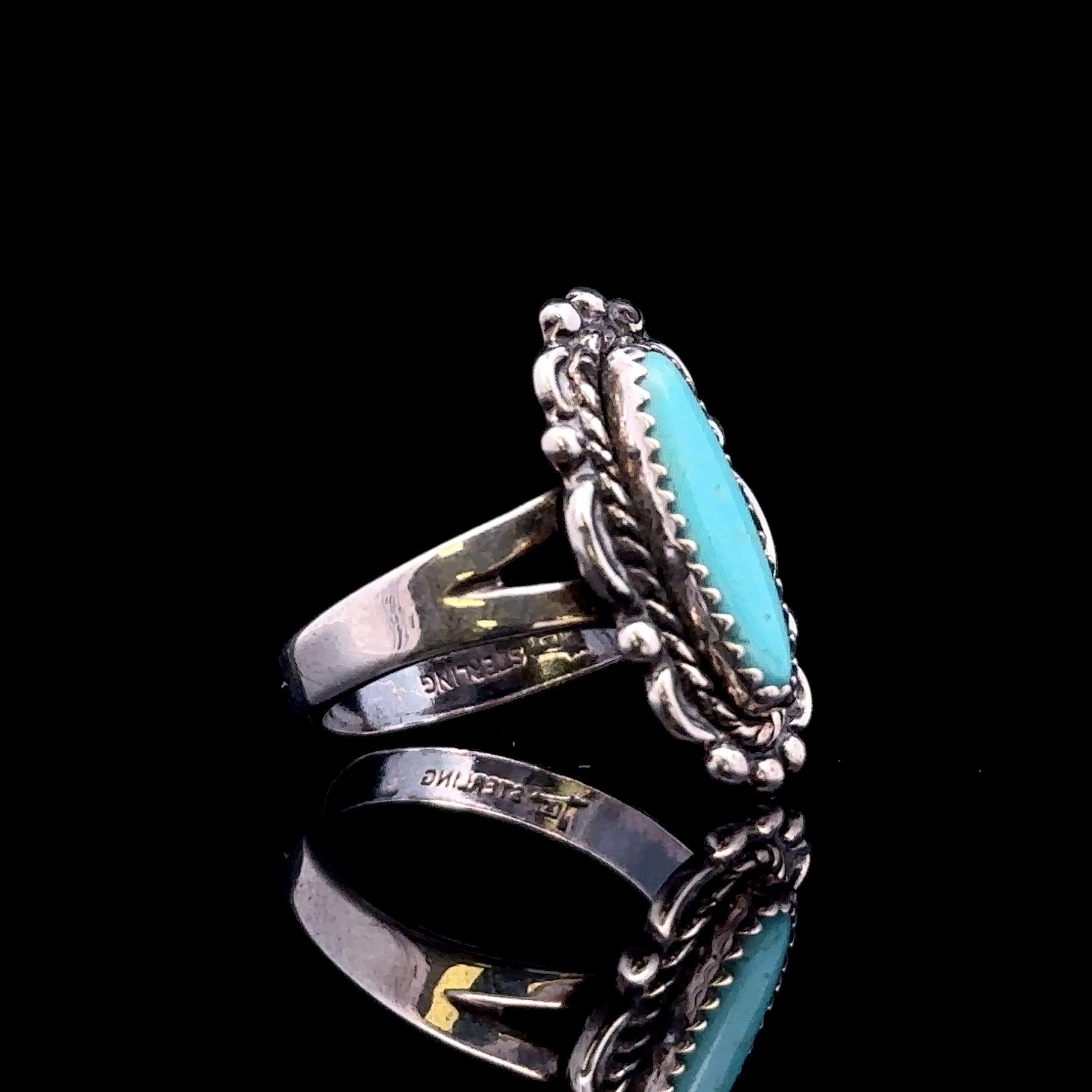 Estella Sterling Silver Oval Turquoise Ring