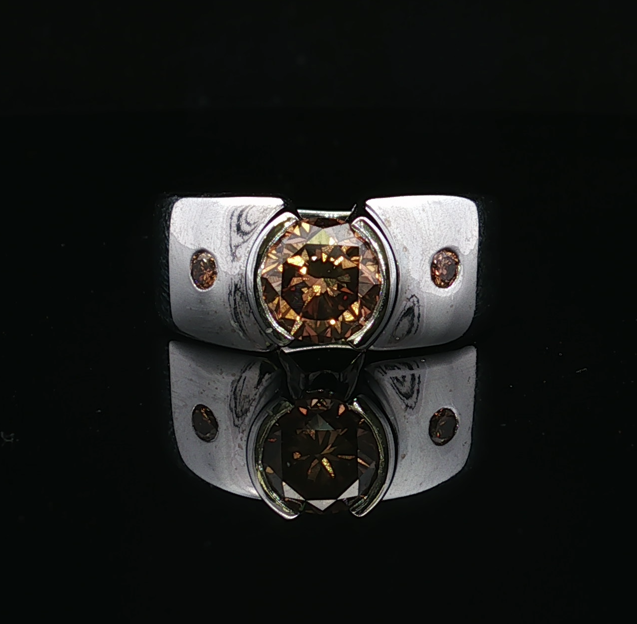 Bethany Cognac Diamond Ring in 14K White Gold by Kathryn