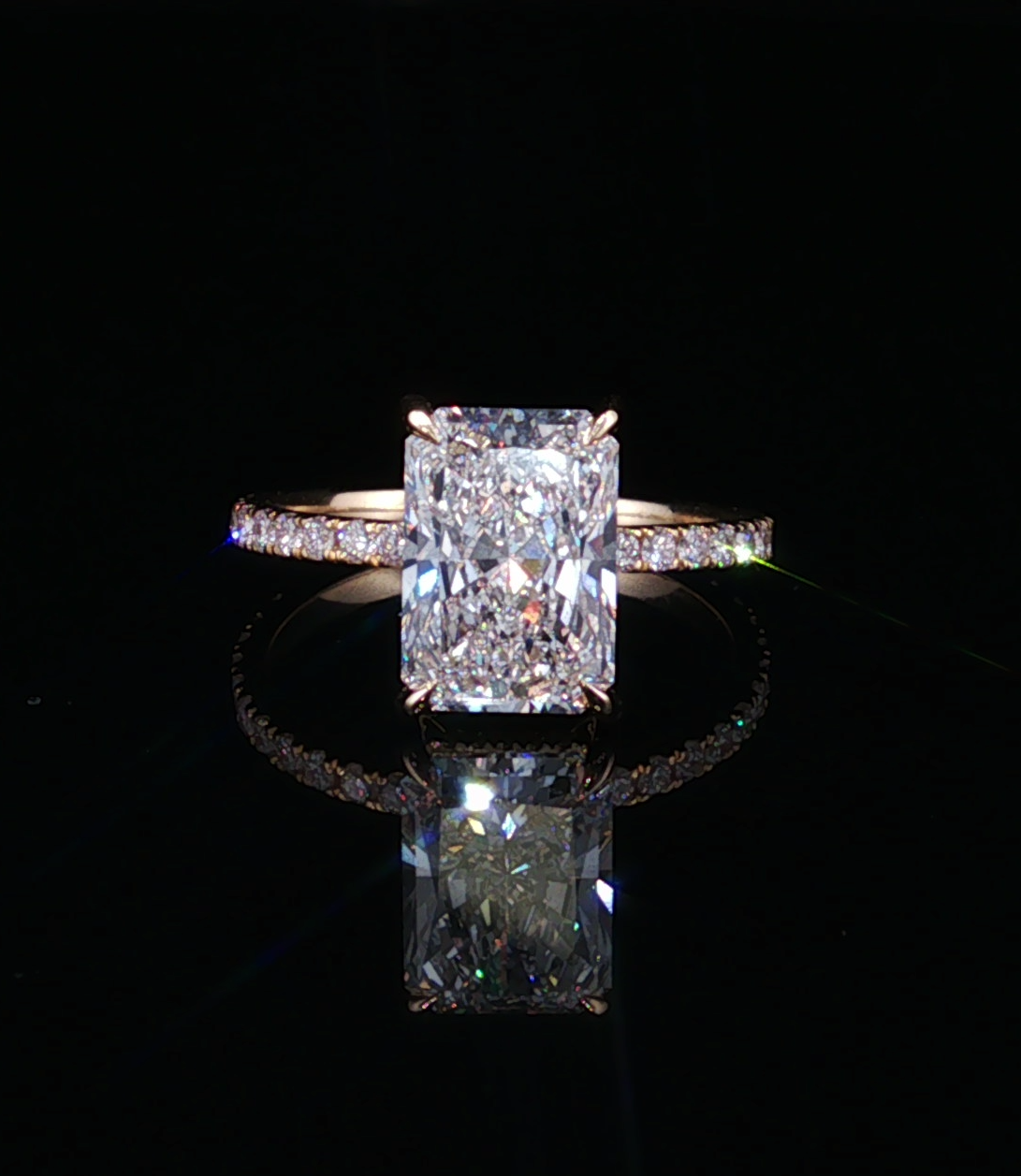 Cleo 14KY 3.5CTW Radiant Lab-Grown Diamond Engagement Ring